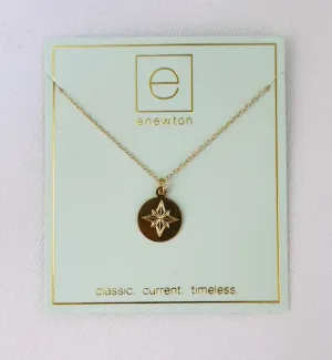 16" Necklace Gold- Direction Gold Disc