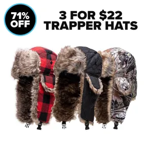 3 FOR $22 TRAPPER HATS