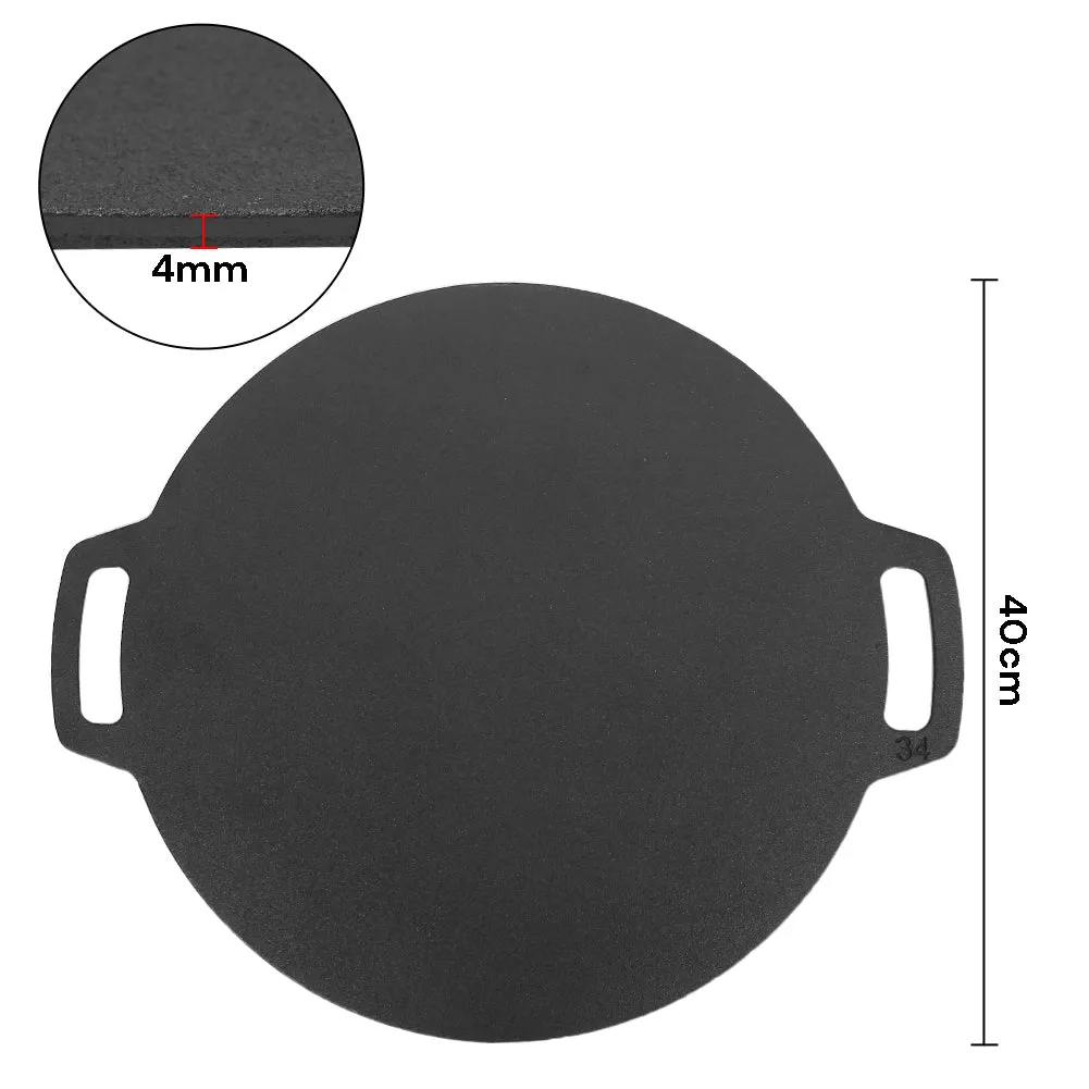 40cm Pre-Seasoned Cast Iron Crepes Pan Set, 5 Piece