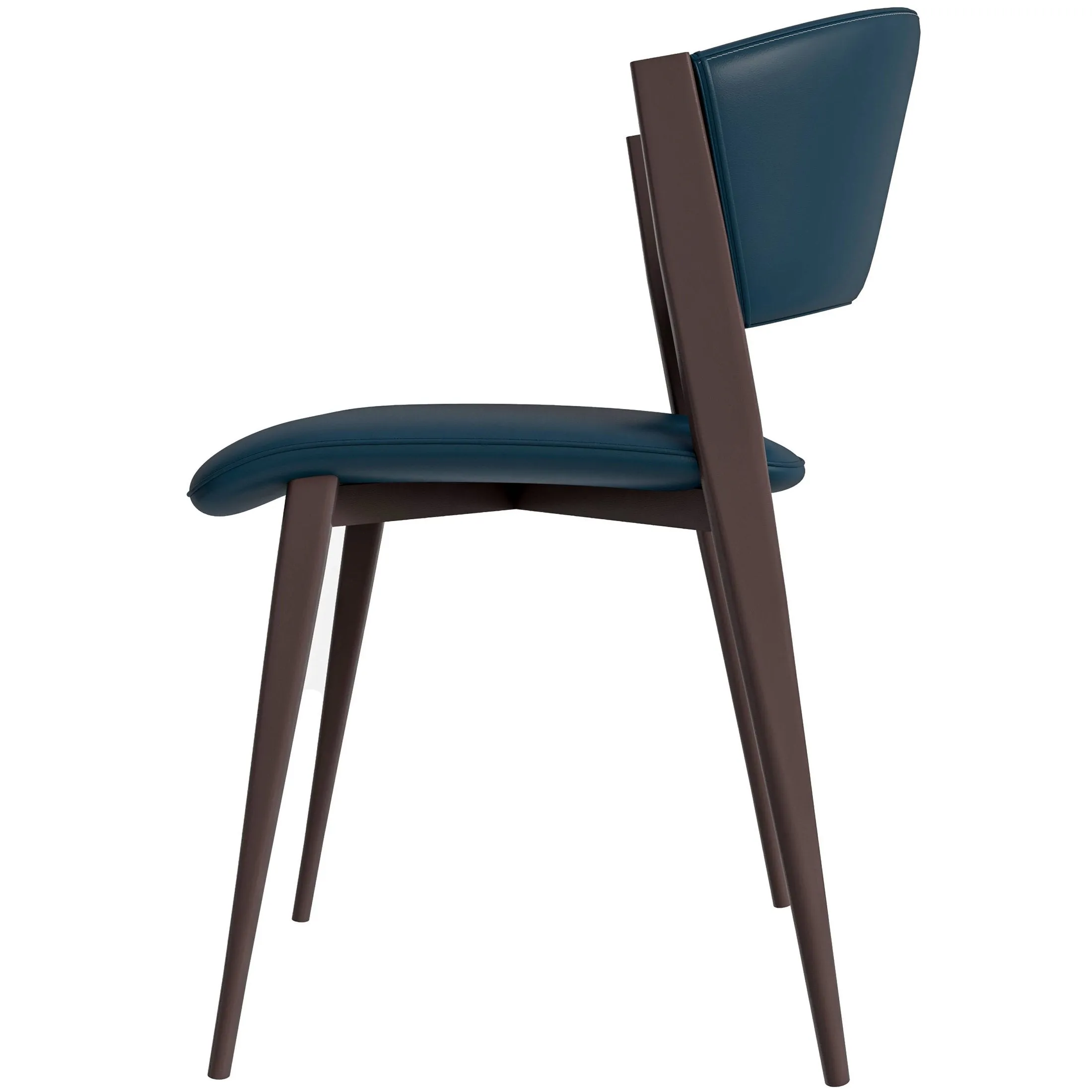 Aspen Dining Chairs Upholstered in Leather Kitchen Room Chairs with Metal Legs Set of 2