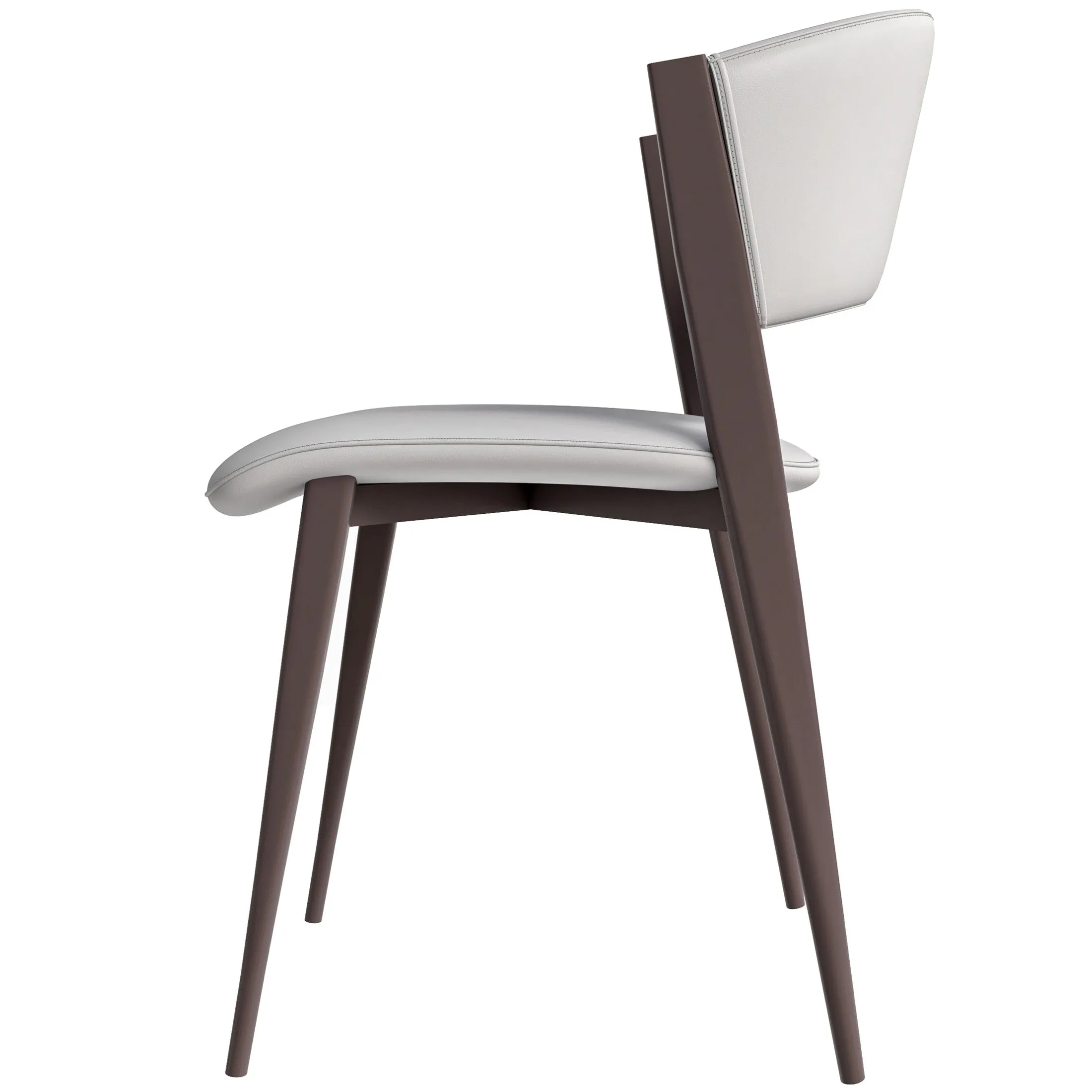 Aspen Dining Chairs Upholstered in Leather Kitchen Room Chairs with Metal Legs Set of 2