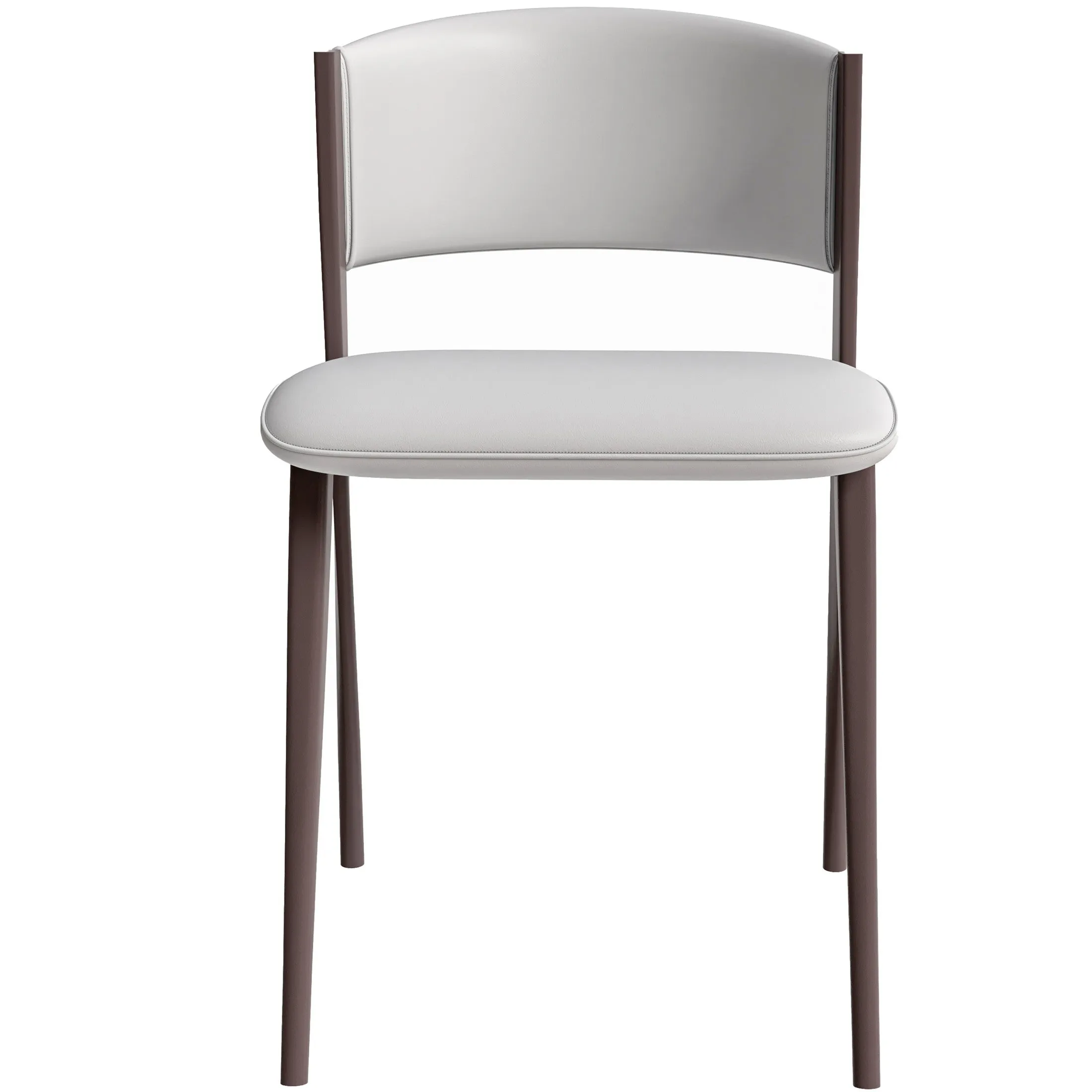 Aspen Dining Chairs Upholstered in Leather Kitchen Room Chairs with Metal Legs Set of 2