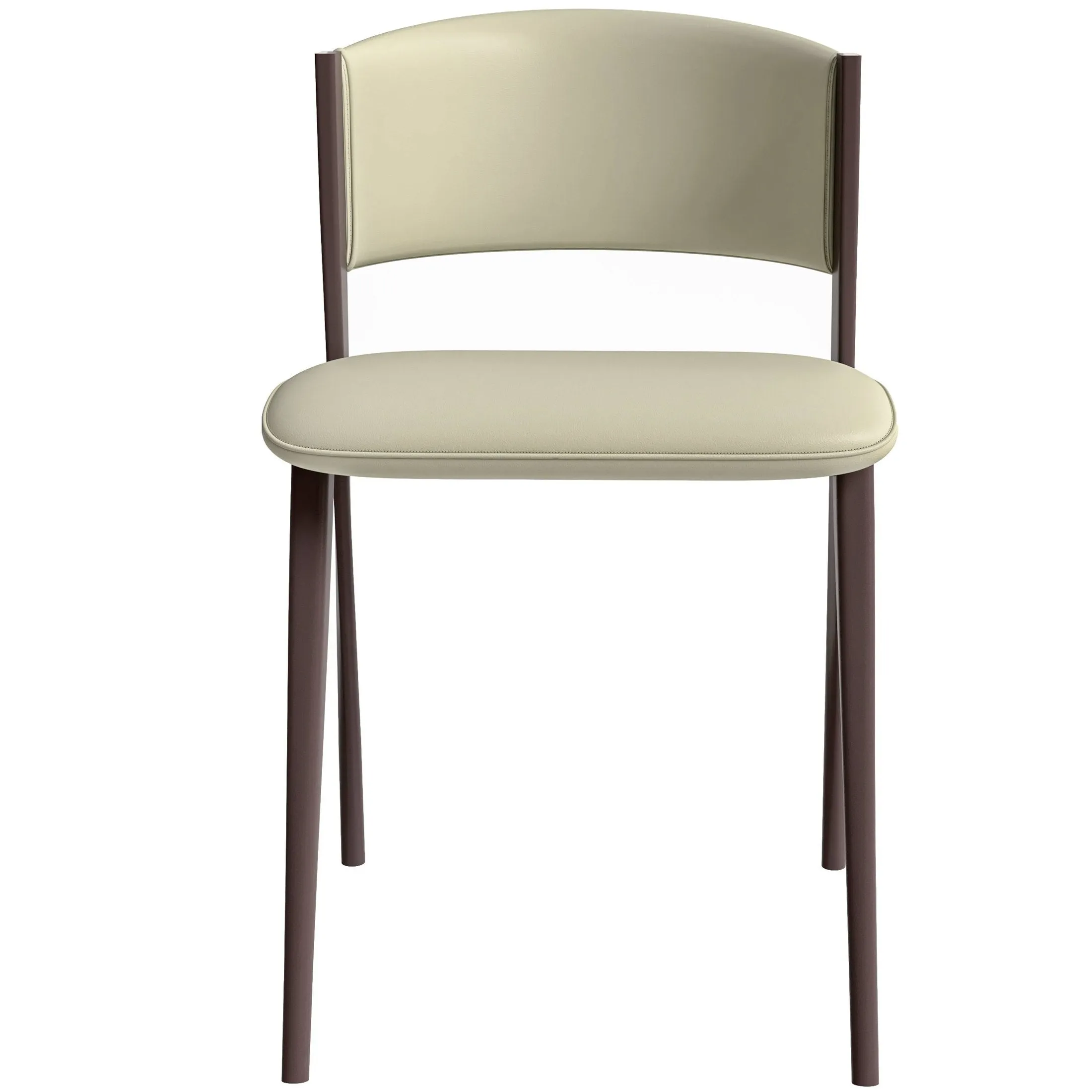 Aspen Dining Chairs Upholstered in Leather Kitchen Room Chairs with Metal Legs Set of 2