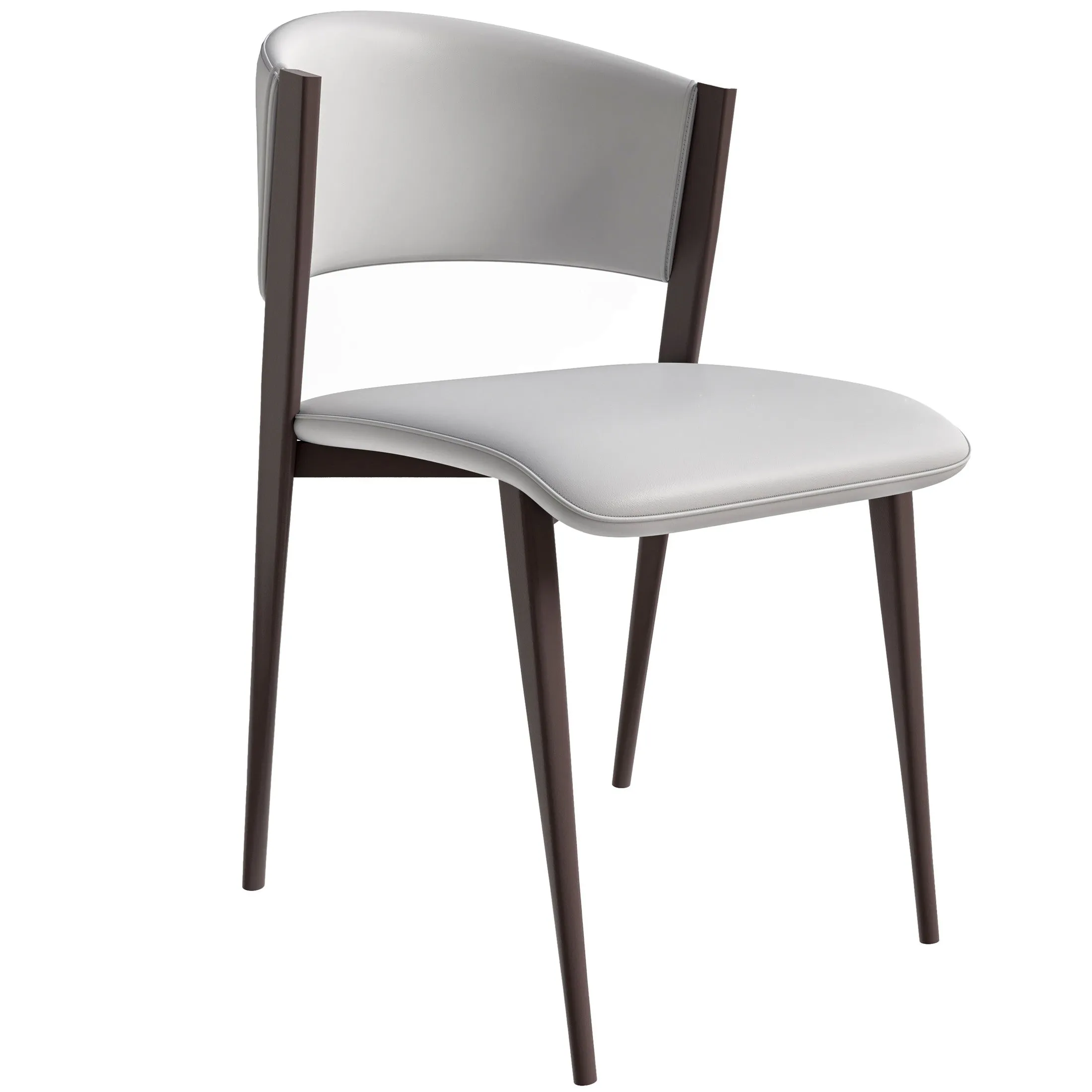 Aspen Dining Chairs Upholstered in Leather Kitchen Room Chairs with Metal Legs Set of 2