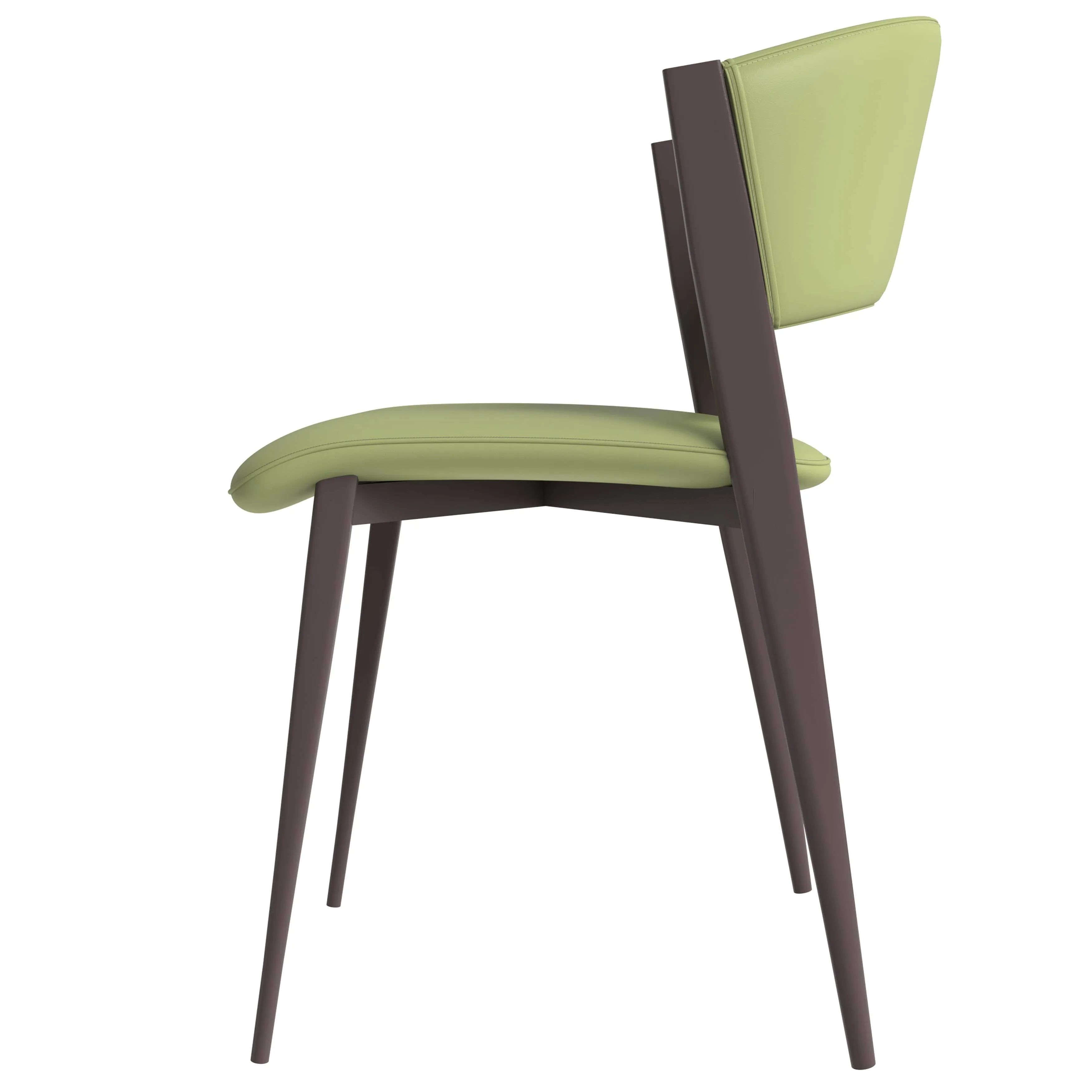 Aspen Dining Chairs Upholstered in Leather Kitchen Room Chairs with Metal Legs Set of 2