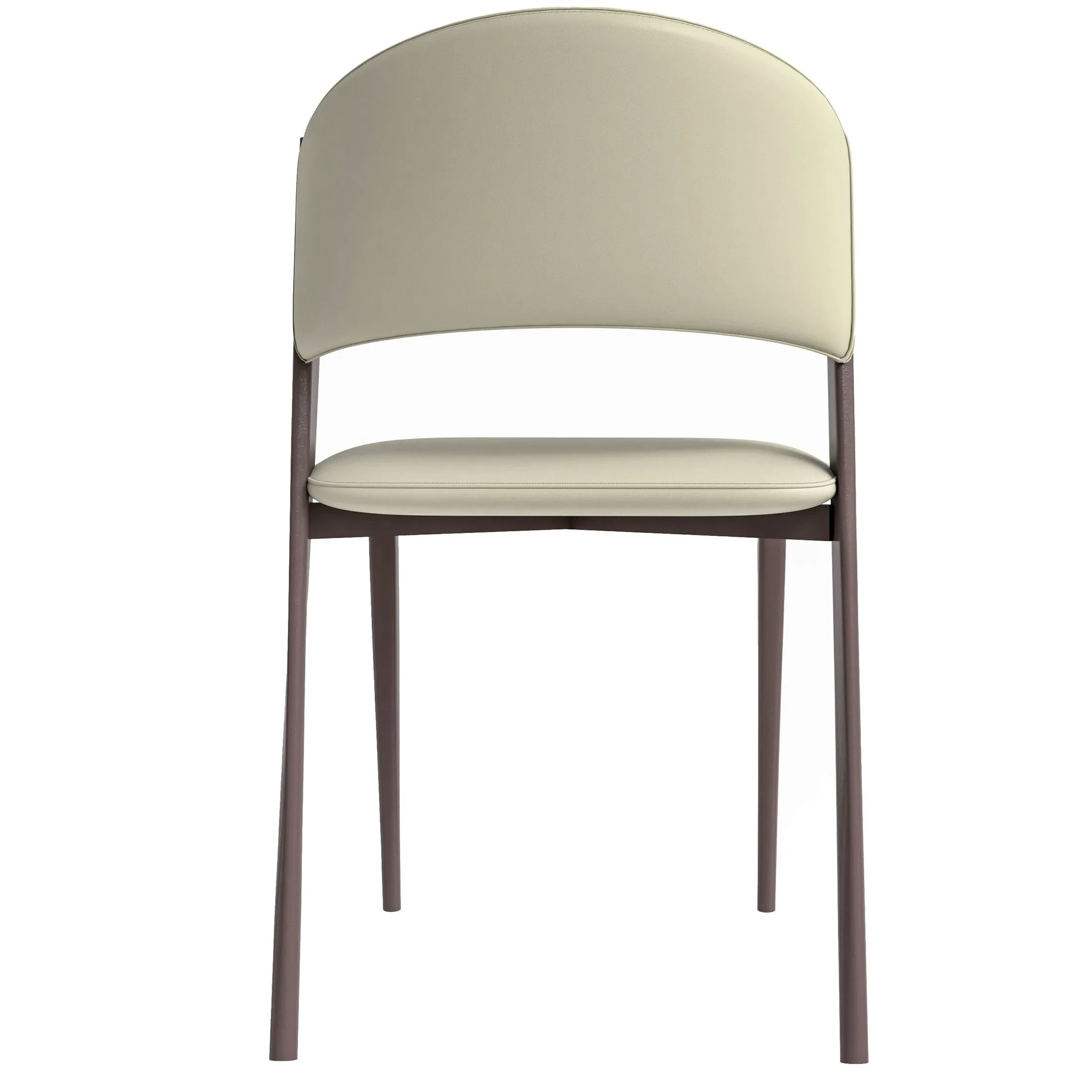 Aspen Dining Chairs Upholstered in Leather Kitchen Room Chairs with Metal Legs Set of 2