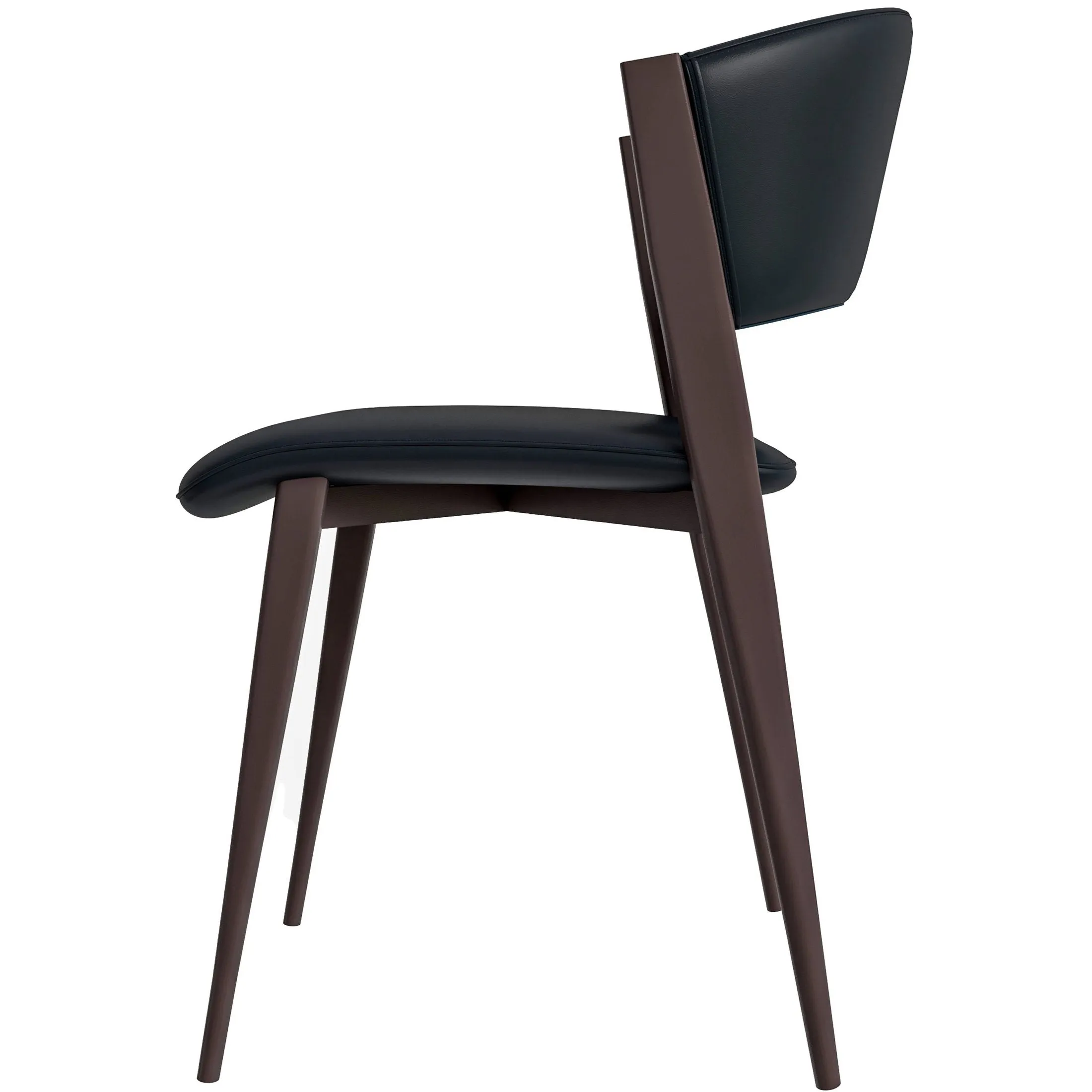 Aspen Dining Chairs Upholstered in Leather Kitchen Room Chairs with Metal Legs Set of 2