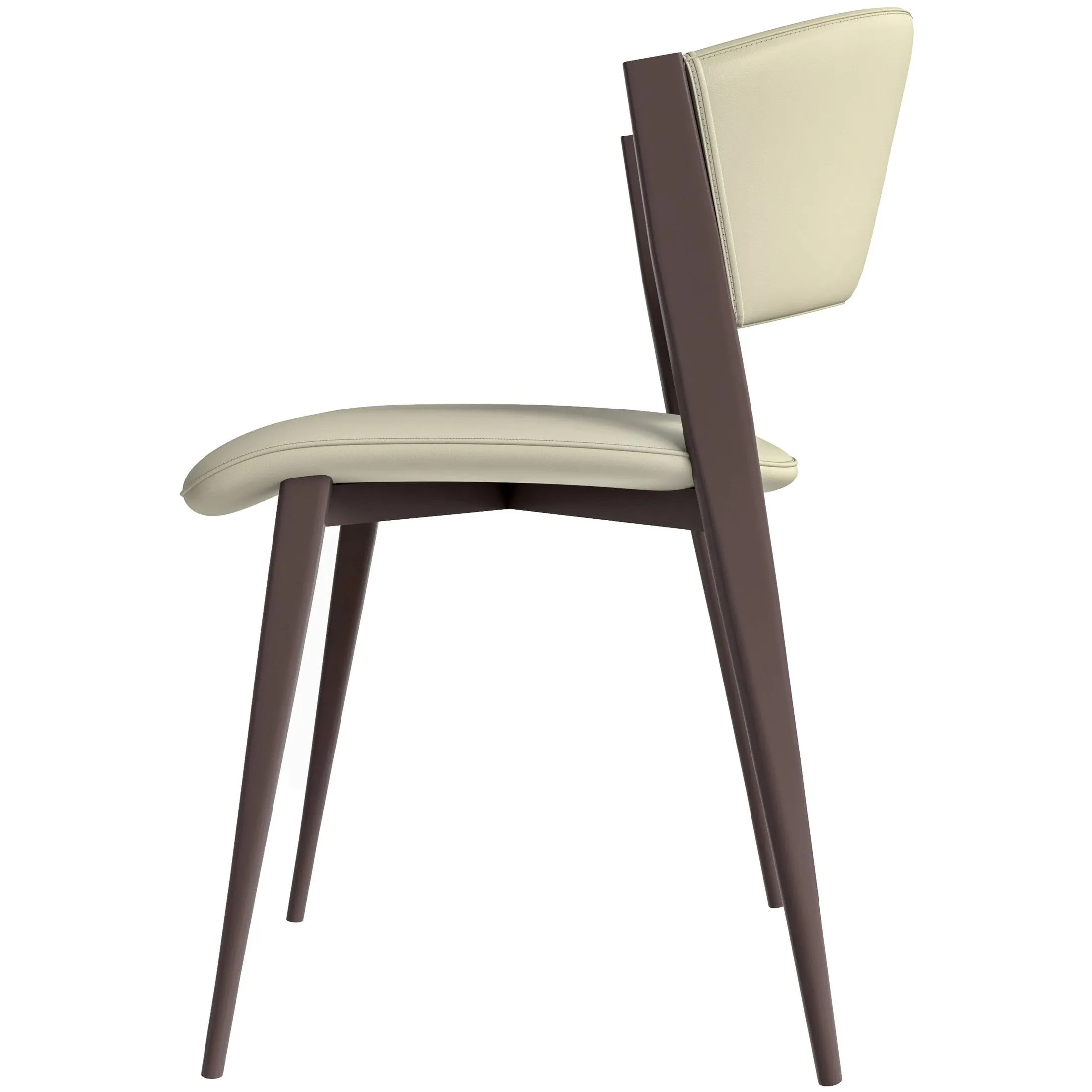 Aspen Dining Chairs Upholstered in Leather Kitchen Room Chairs with Metal Legs Set of 2