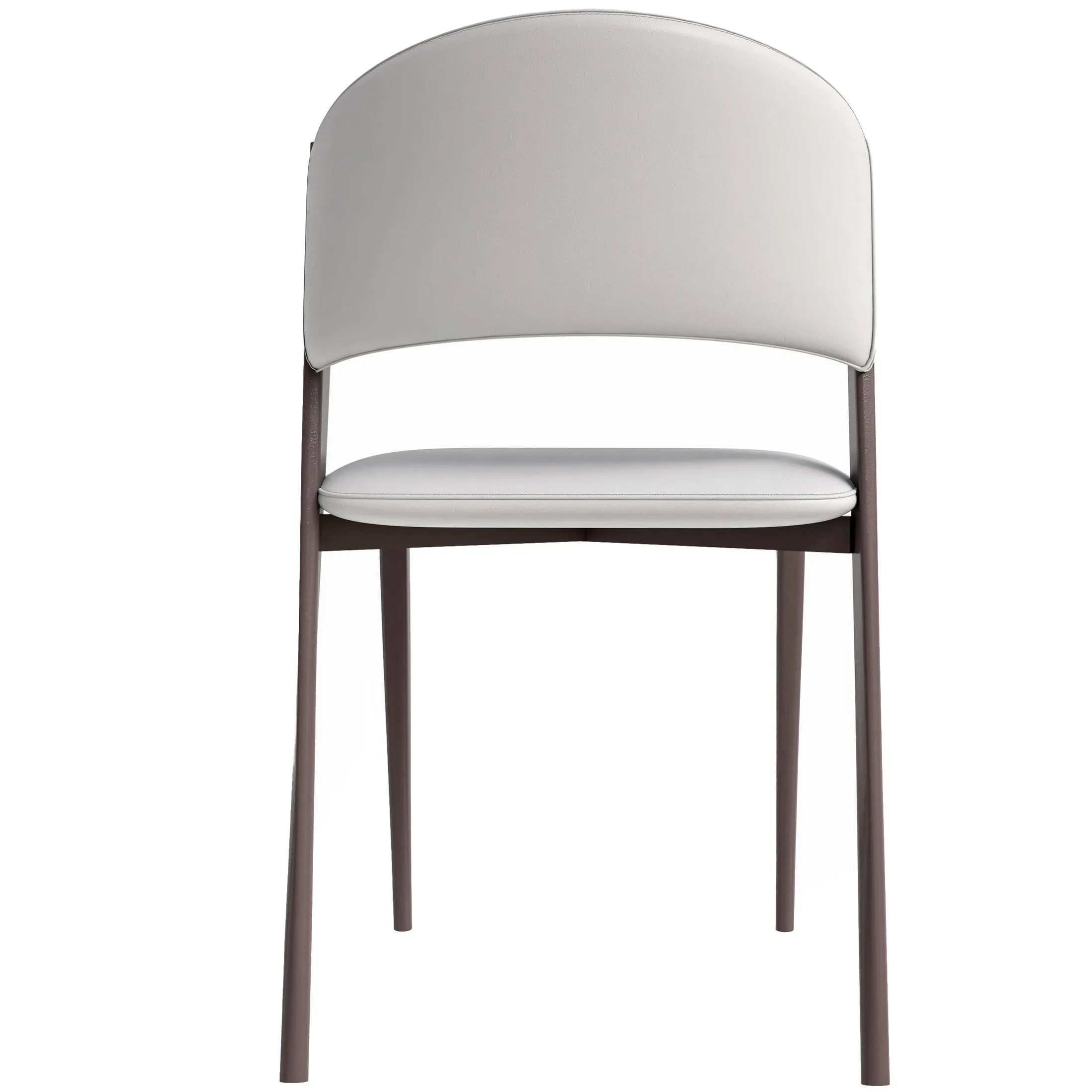 Aspen Dining Chairs Upholstered in Leather Kitchen Room Chairs with Metal Legs Set of 2