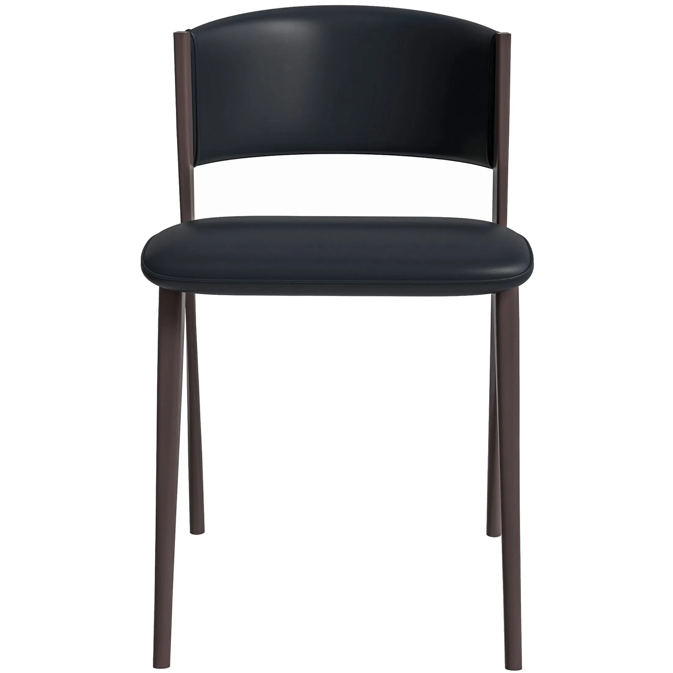 Aspen Dining Chairs Upholstered in Leather Kitchen Room Chairs with Metal Legs Set of 2