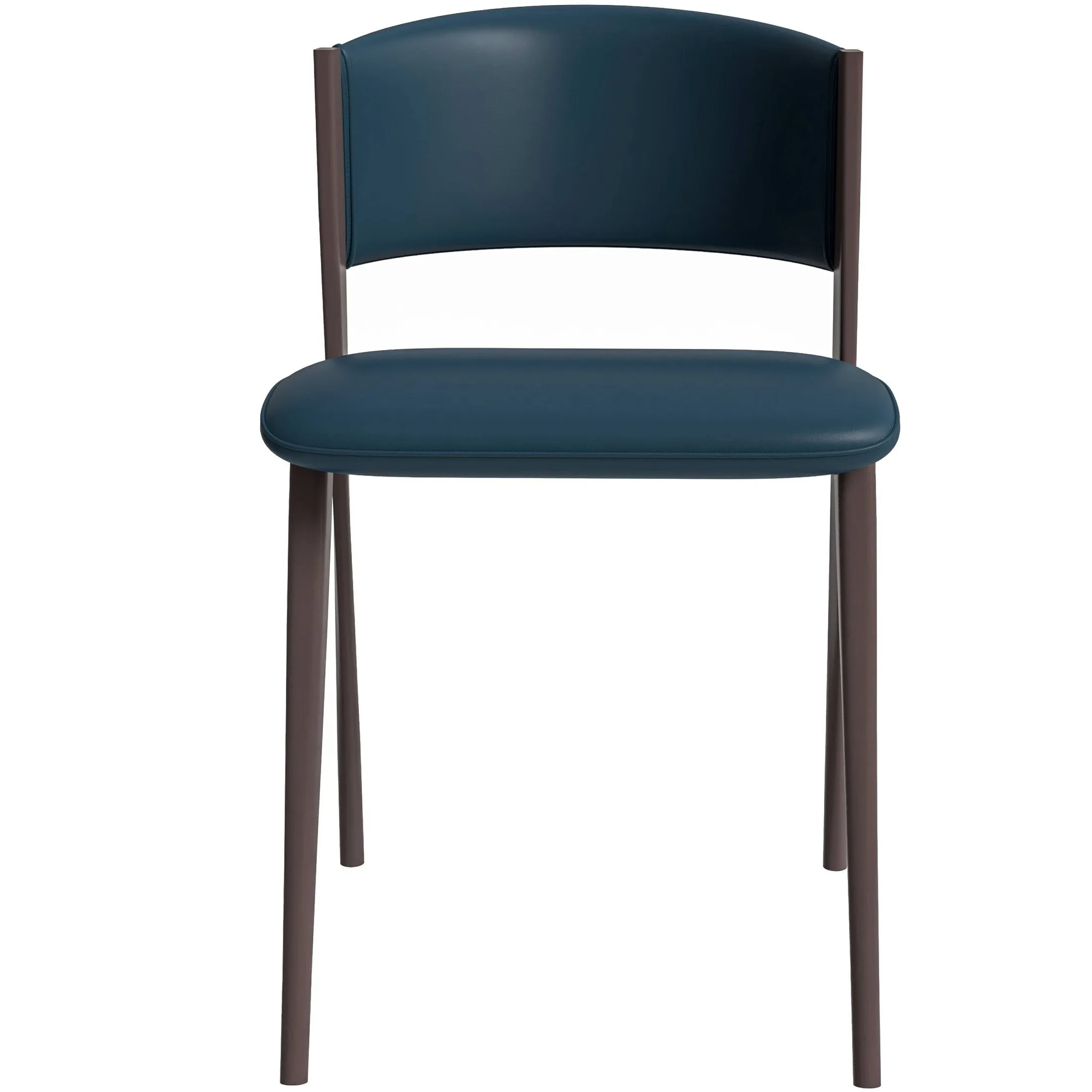 Aspen Dining Chairs Upholstered in Leather Kitchen Room Chairs with Metal Legs Set of 2