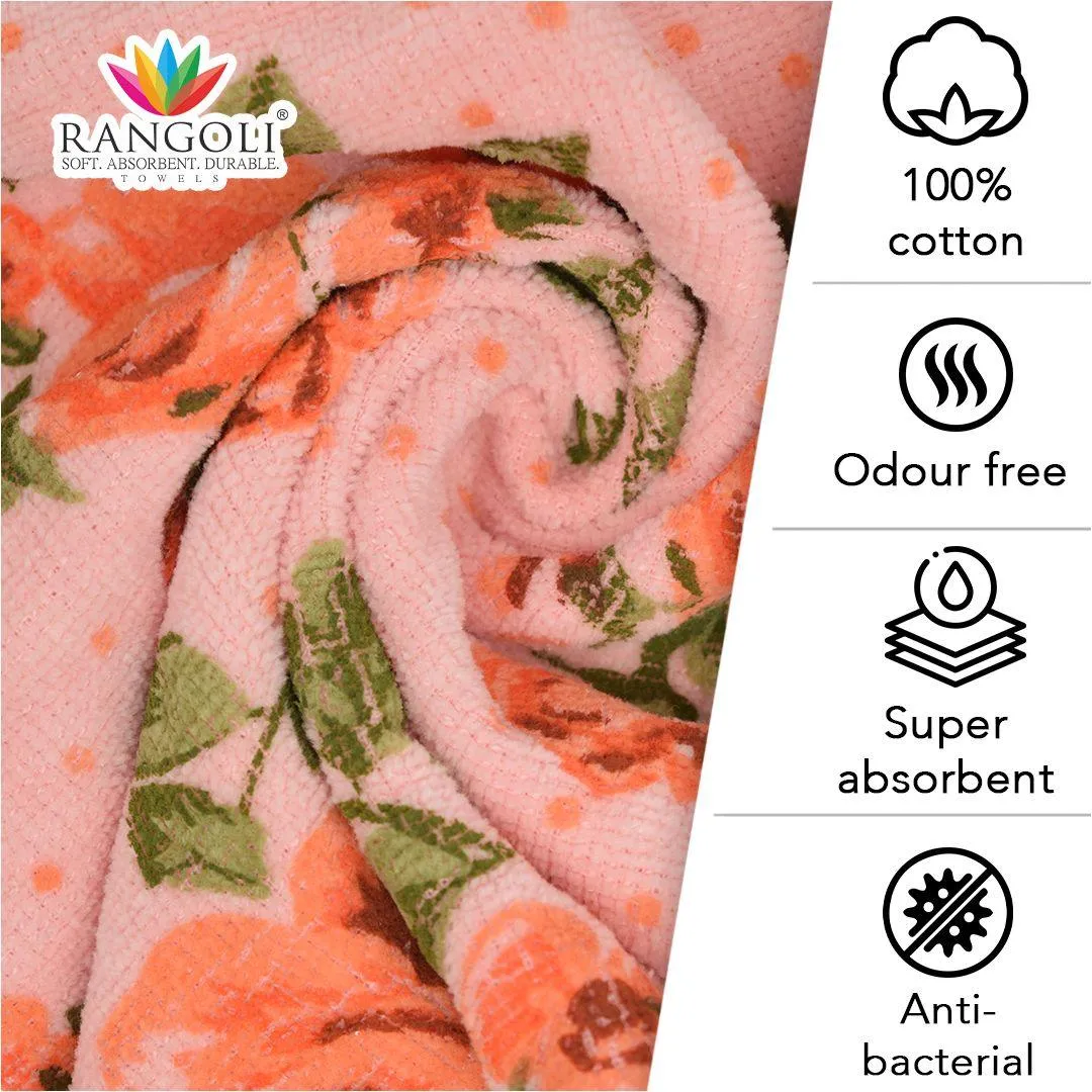 Blossom 450 GSM Cotton Hand Towel Set | 100% Cotton, Super Soft and Absorbent (Pack of 4)