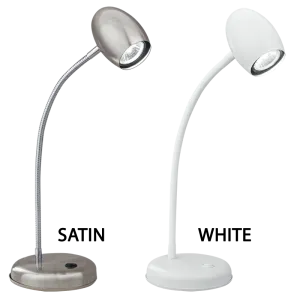 Bright Star Lighting TL140 WHITE Desk Lamp with Switch and Adjustable Gooseneck Arm