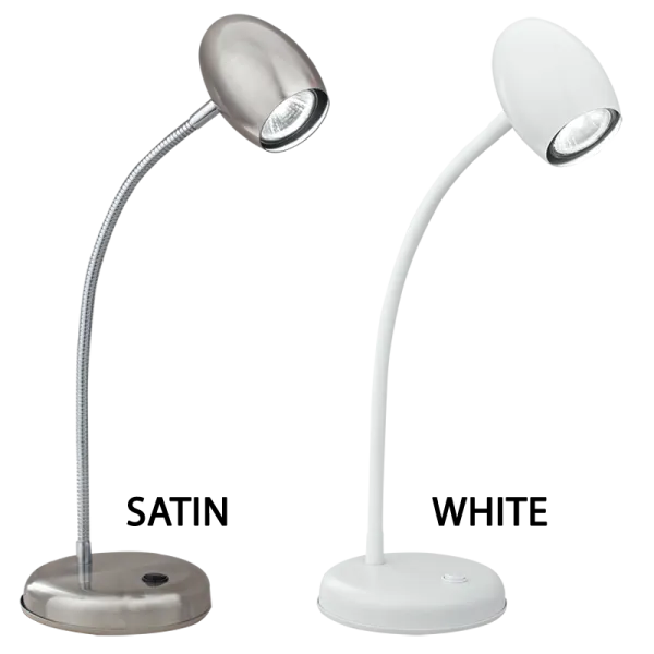 Bright Star Lighting TL140 WHITE Desk Lamp with Switch and Adjustable Gooseneck Arm