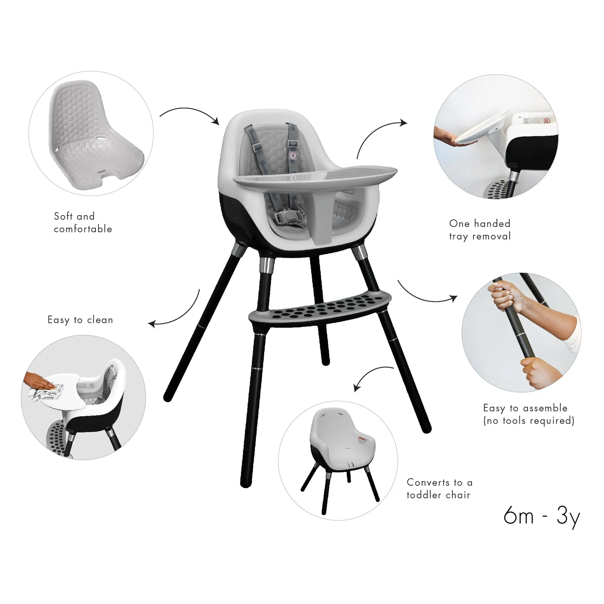 Bumbo High Chair - Cool Grey