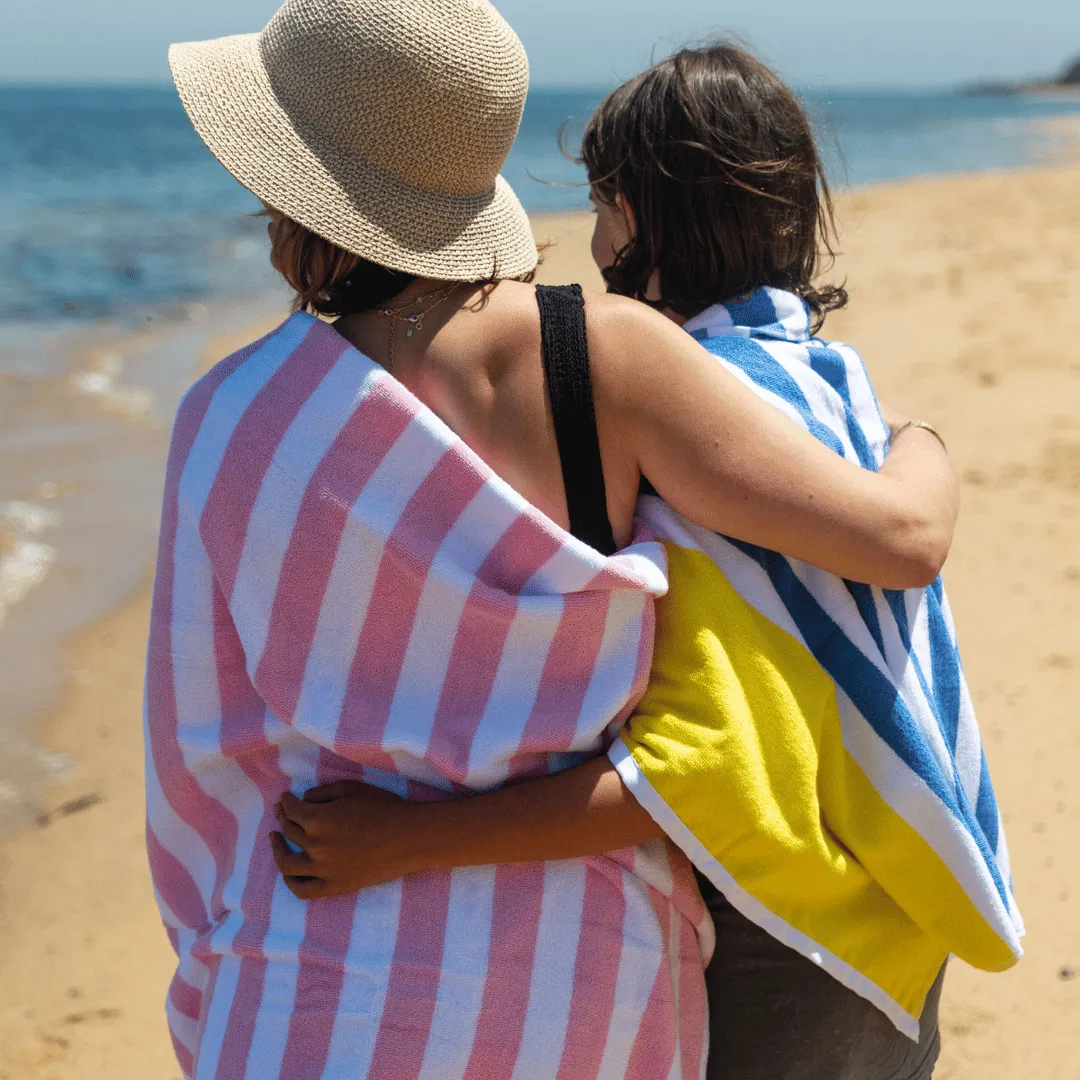 Cabana Extra Large Cotton Beach Towel - Blue Stripe