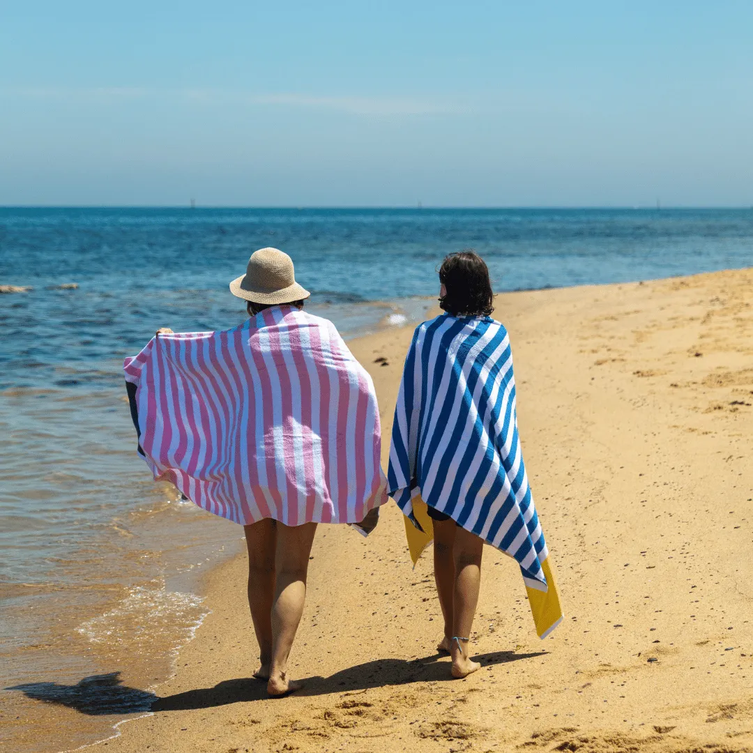 Cabana Extra Large Cotton Beach Towel - Blue Stripe