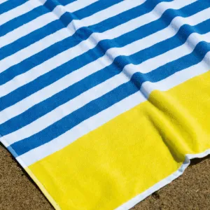 Cabana Extra Large Cotton Beach Towel - Blue Stripe