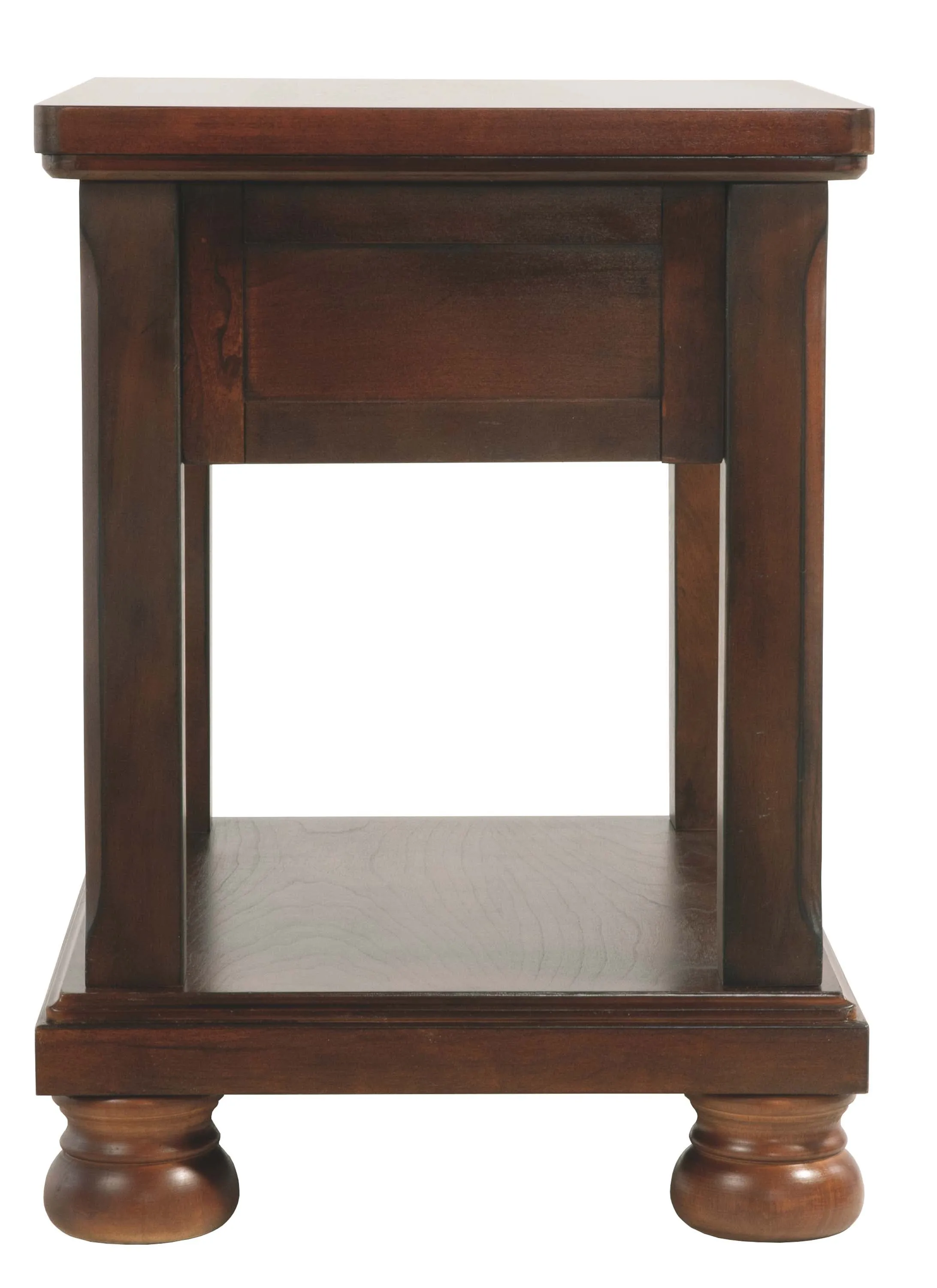 Chair Side End Table With 1 Drawer And Fixed Base Shelf, Brown By Benzara