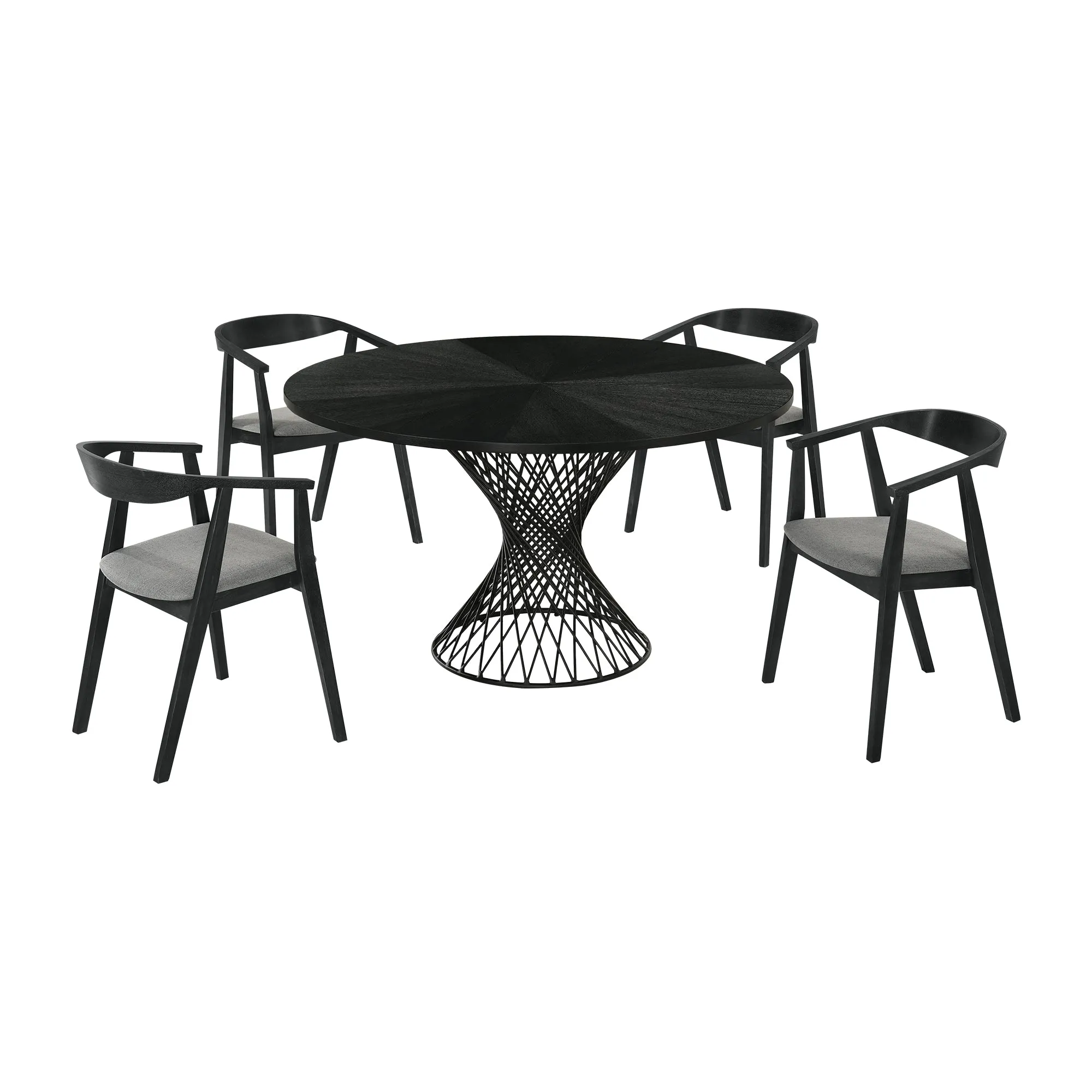 Cirque Santana 5 Piece Wood Dining Table Set