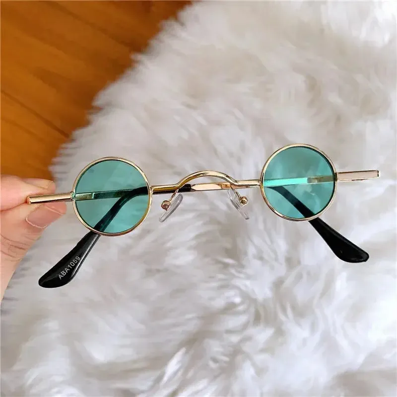 Classic Small Round Sunglasses Man Sunglasses Vintage Rock Punk Black Metal Steampunk Sun Glasses Women Mini Hip Hop Sunglasses