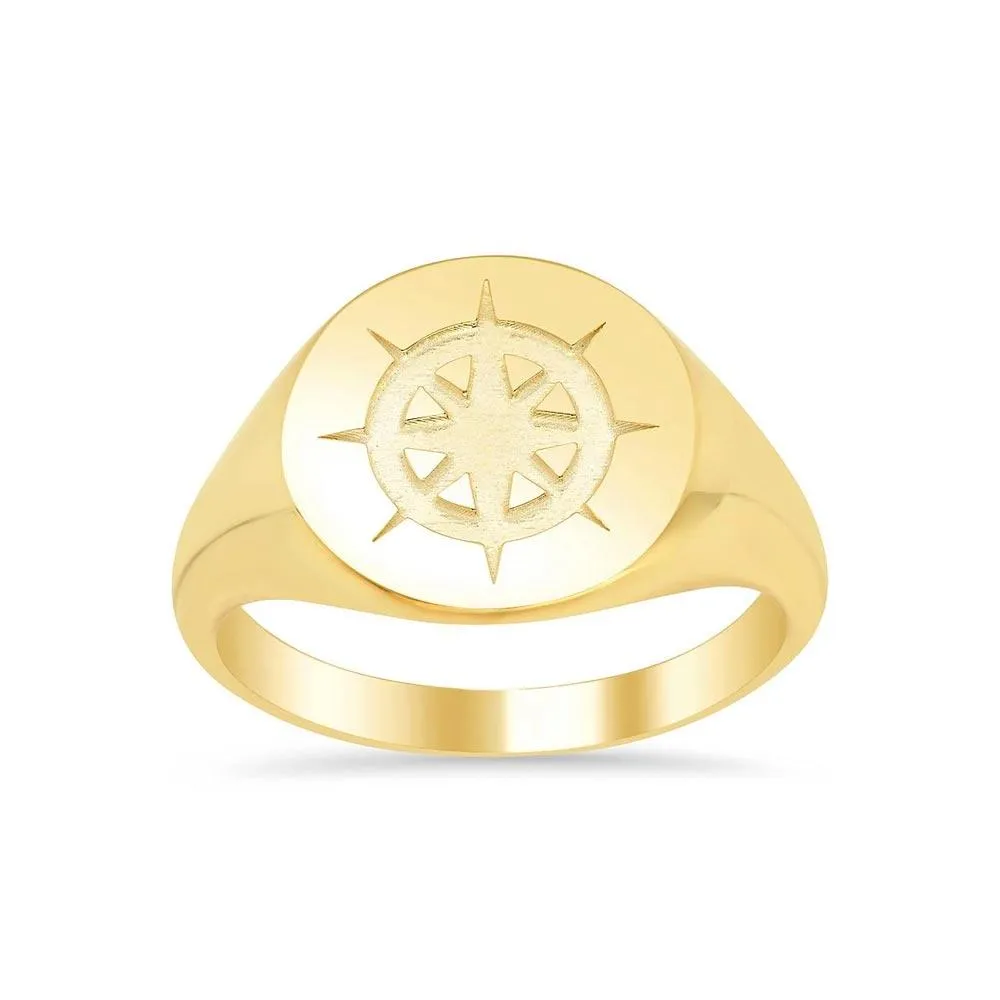 Compass Signet Ring for Ladies