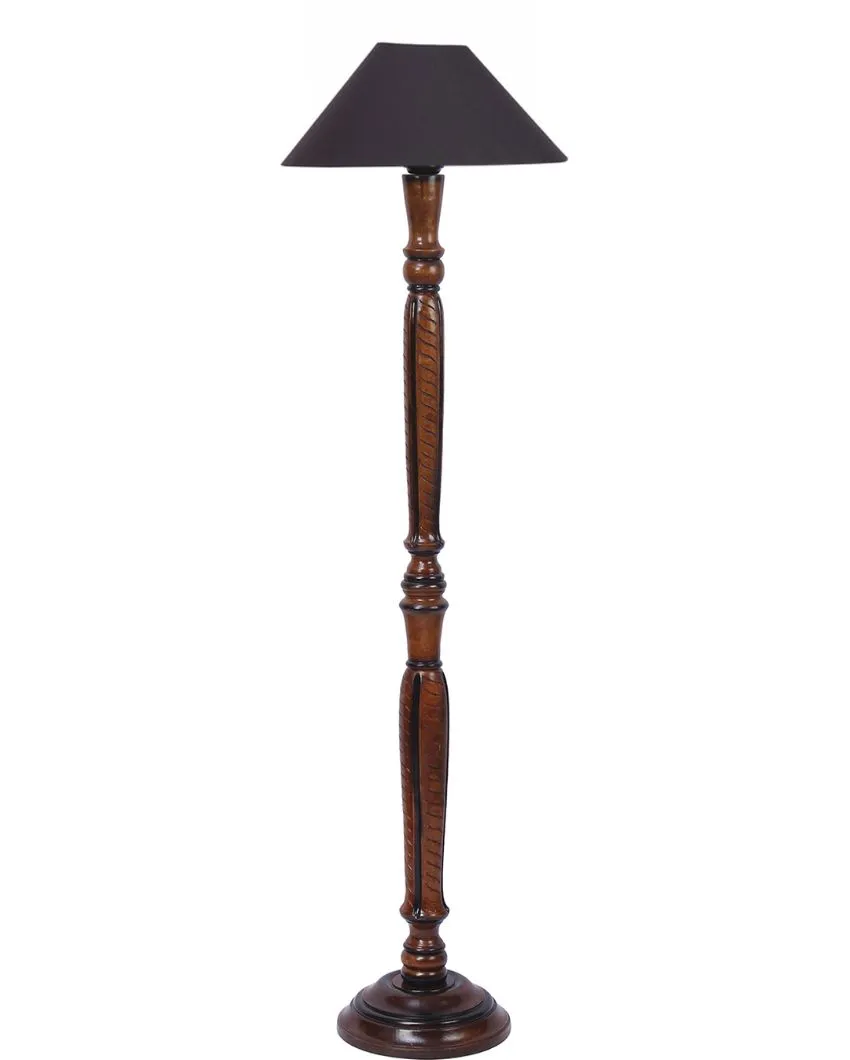 Coolie Cotton Wooden Floor Lamp | 4 Feet