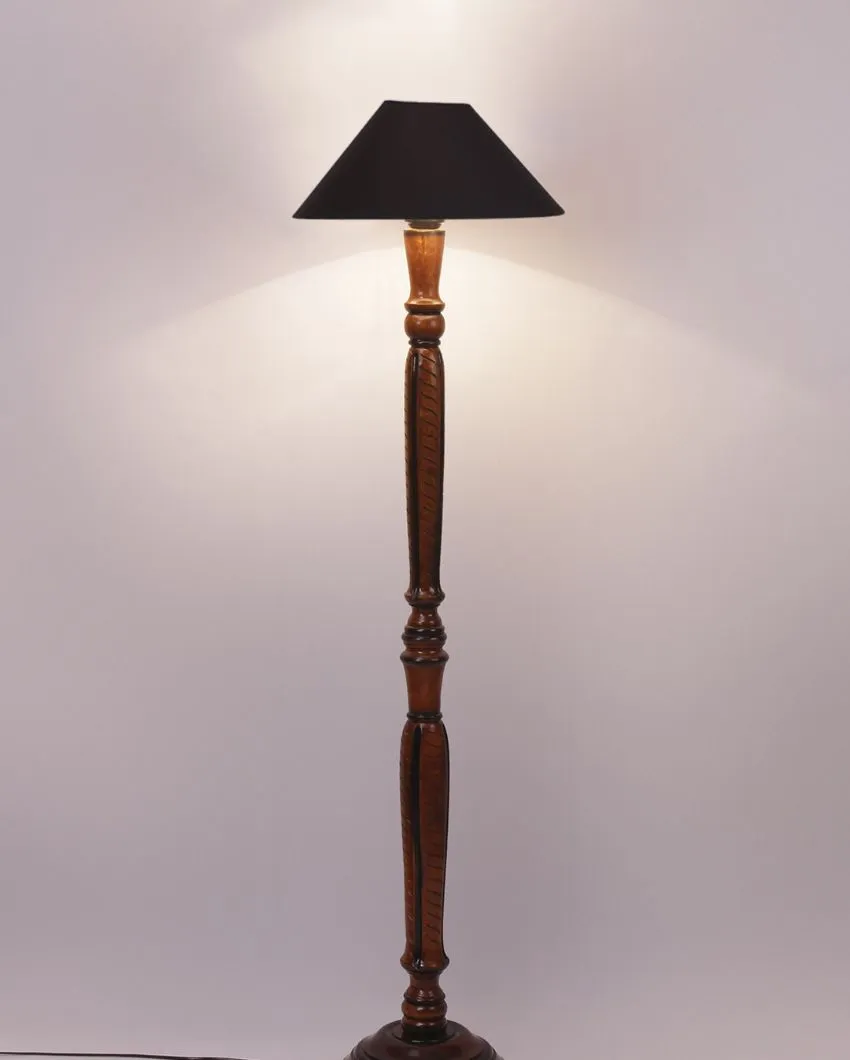 Coolie Cotton Wooden Floor Lamp | 4 Feet