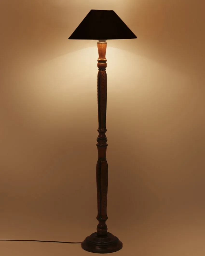 Coolie Cotton Wooden Floor Lamp | 4 Feet