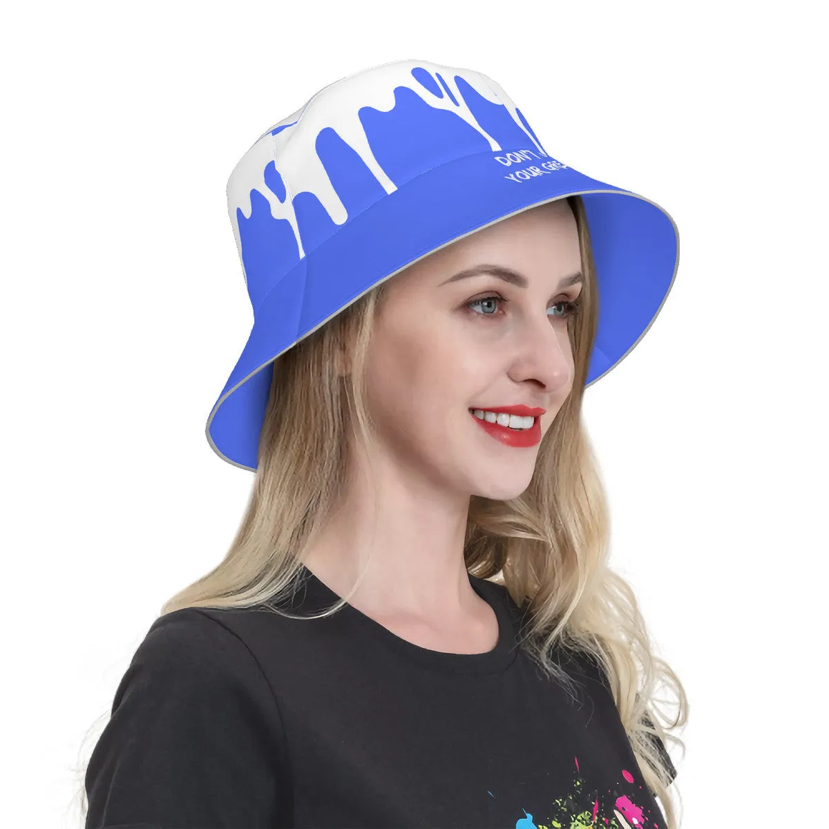 DCYG 24 DRIP  White & Blue Bucket Hat