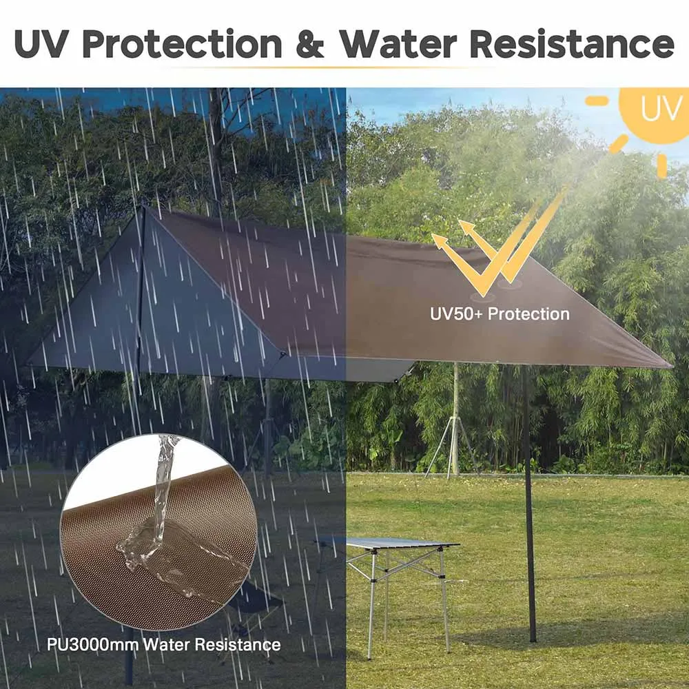 DIY Waterproof Camping Tarp Shelter UV50  PU3,000mm 15x10ft