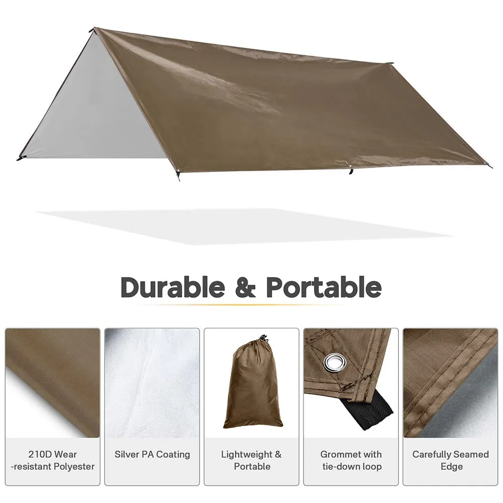 DIY Waterproof Camping Tarp Shelter UV50  PU3,000mm 15x10ft