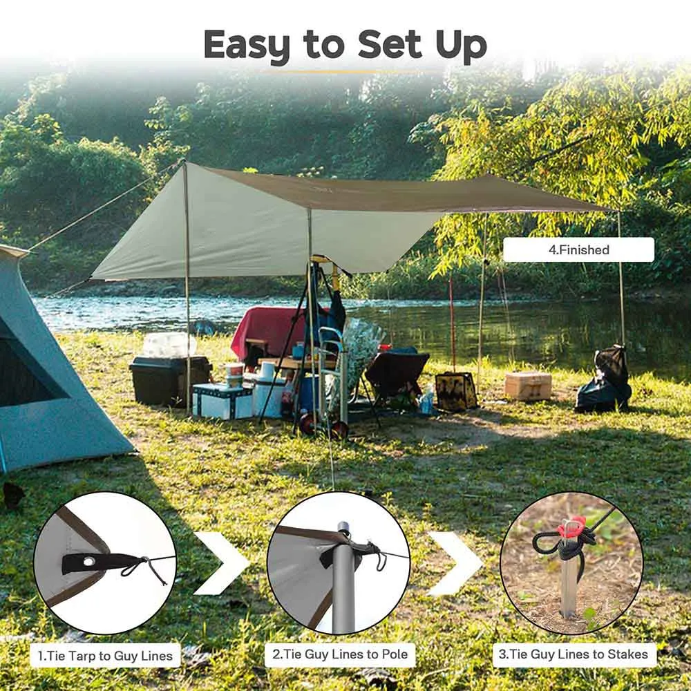 DIY Waterproof Camping Tarp Shelter UV50  PU3,000mm 15x10ft