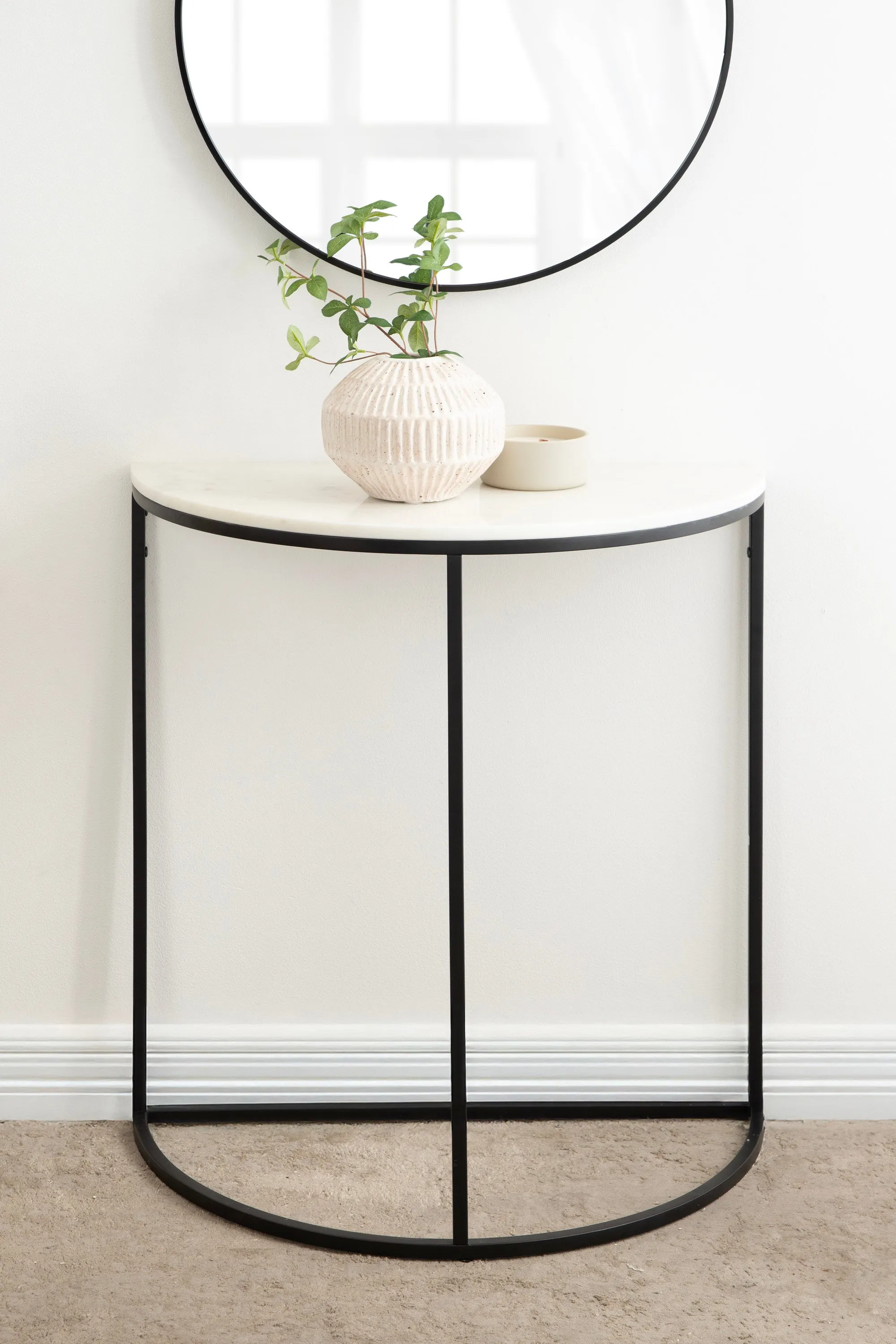 Dorrah Half-Circle Marble Console Table