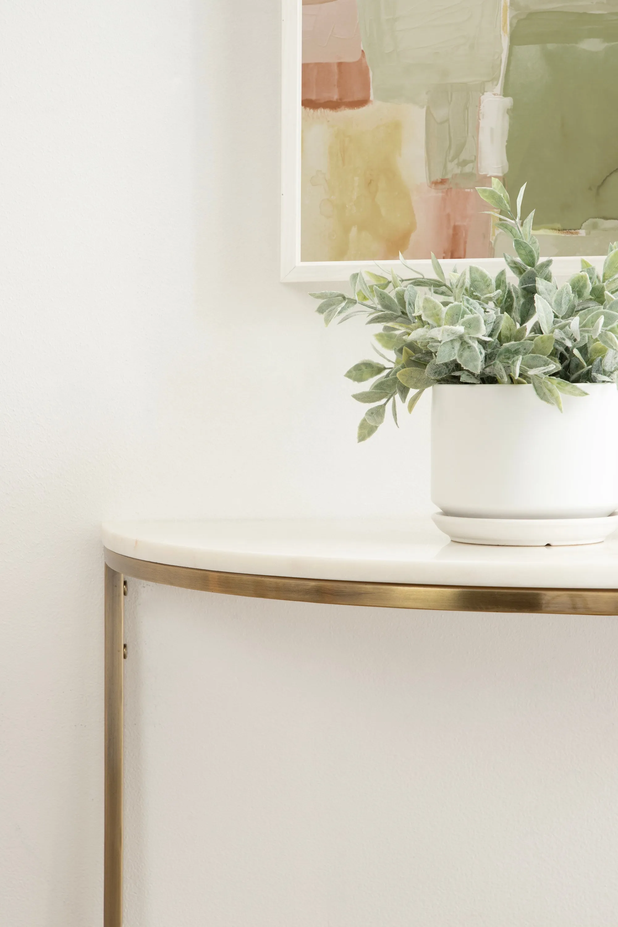 Dorrah Half-Circle Marble Console Table