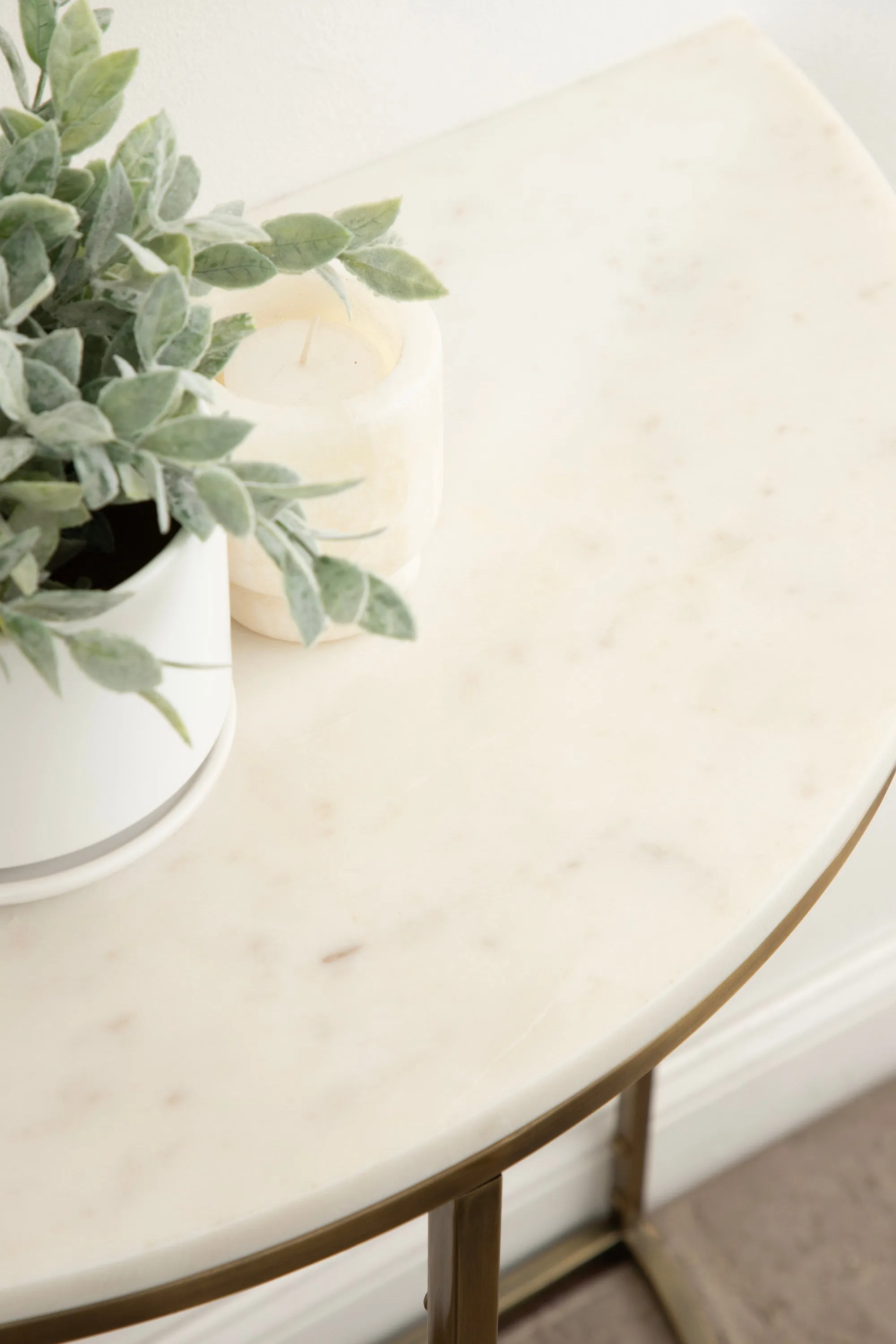 Dorrah Half-Circle Marble Console Table