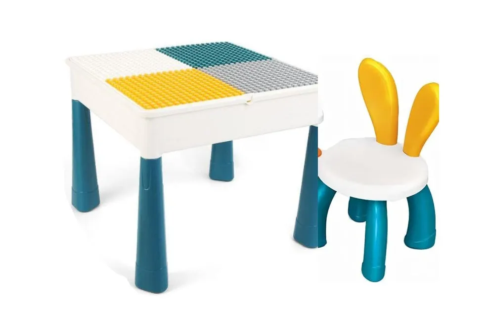 Dreeba Multifunctional Children's Building Table with Comfortable Chair, Suitable for All Ages from One to Ten Years, Easy to Clean and Maintain, Easy to Store - 52x52x43 cm - YT-0031