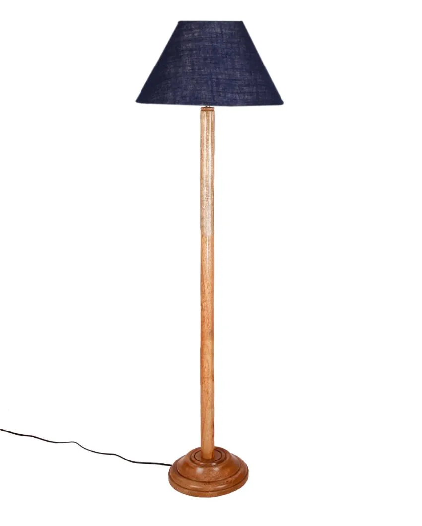 Elegant Jute Conical Shade Floor Lamp with Wooden Base | 14 x 59 Inches