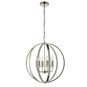 Endon 81508 Ritz 6 Light Pendant Bright Nickel