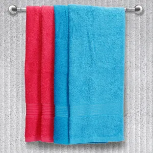 Eva Quick Dry Hand Towel (Blue & Pink) - Set Of Four