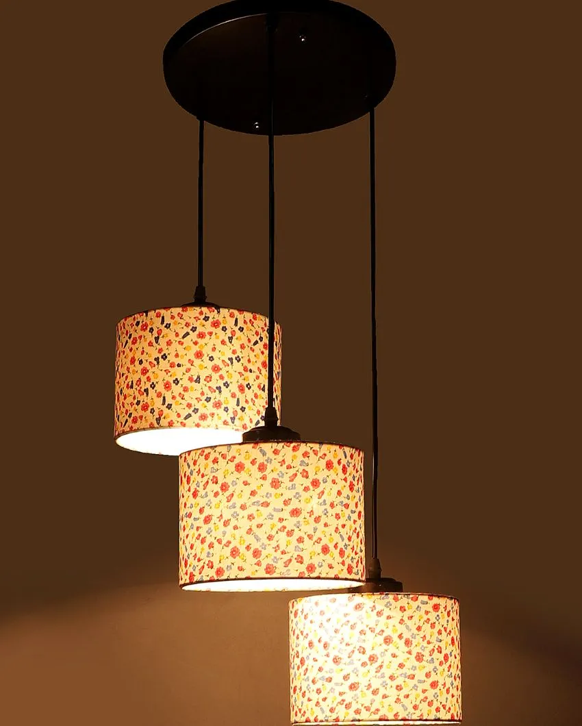 Floral Modern Round Drum Cluster Hanging Lamp