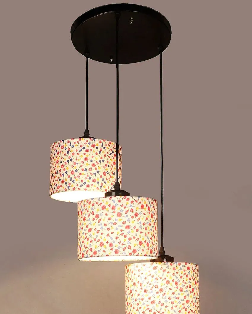 Floral Modern Round Drum Cluster Hanging Lamp