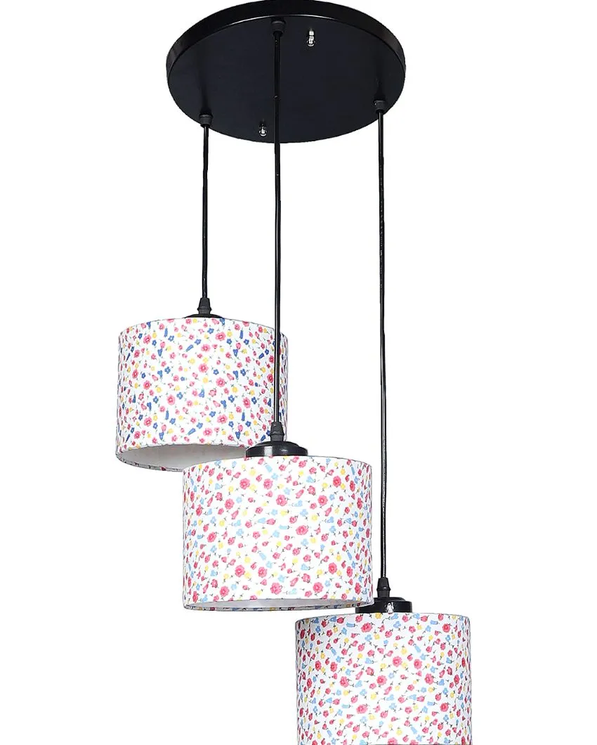 Floral Modern Round Drum Cluster Hanging Lamp