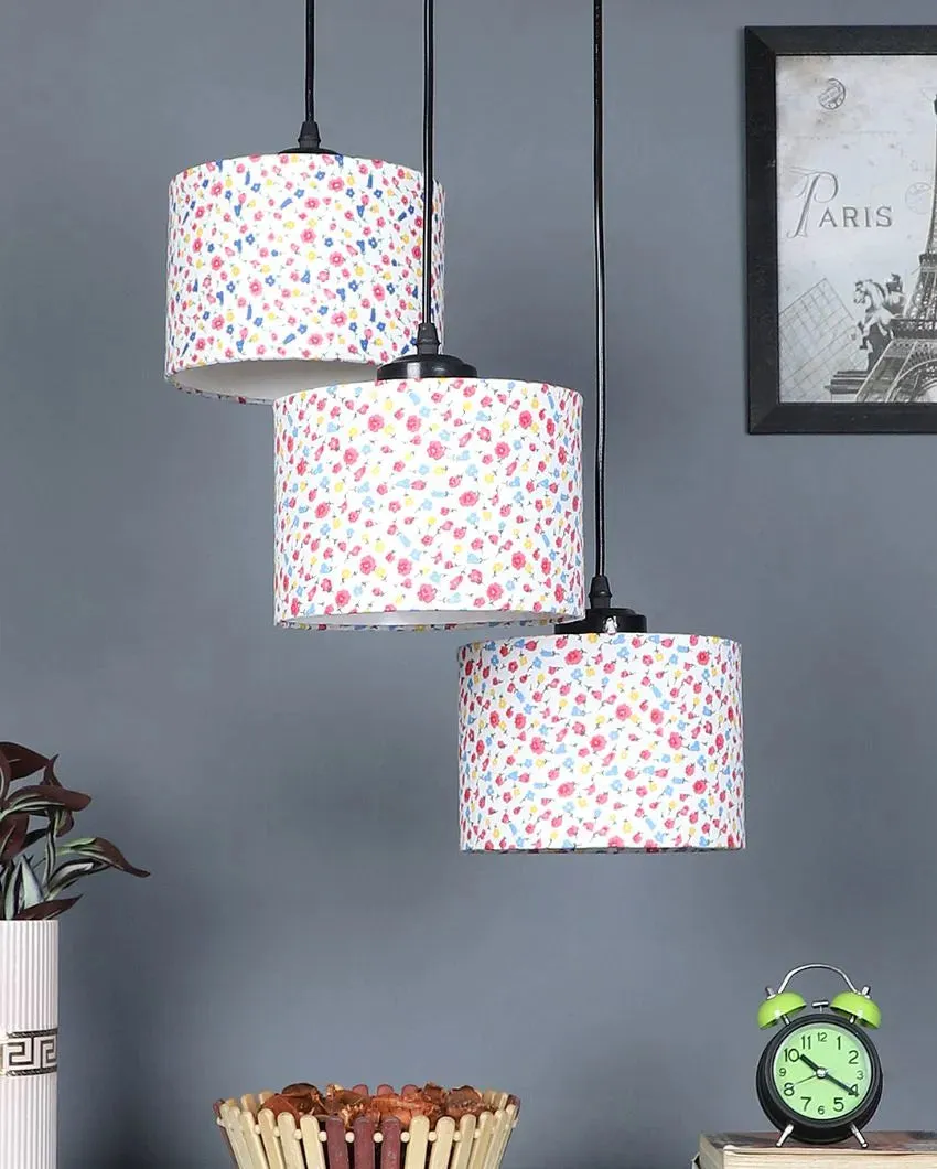 Floral Modern Round Drum Cluster Hanging Lamp