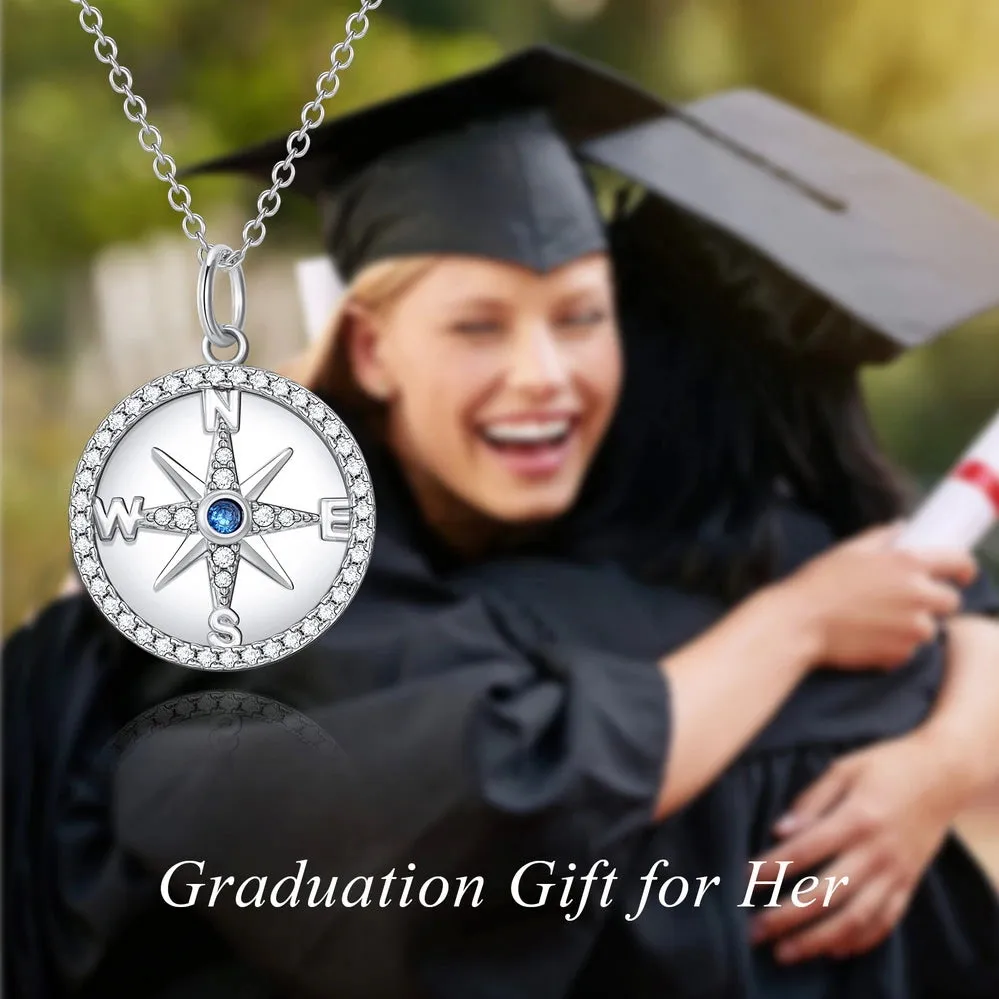 Graduation season compass necklace