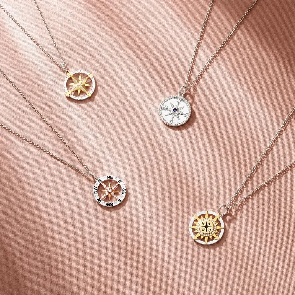 Graduation season compass necklace