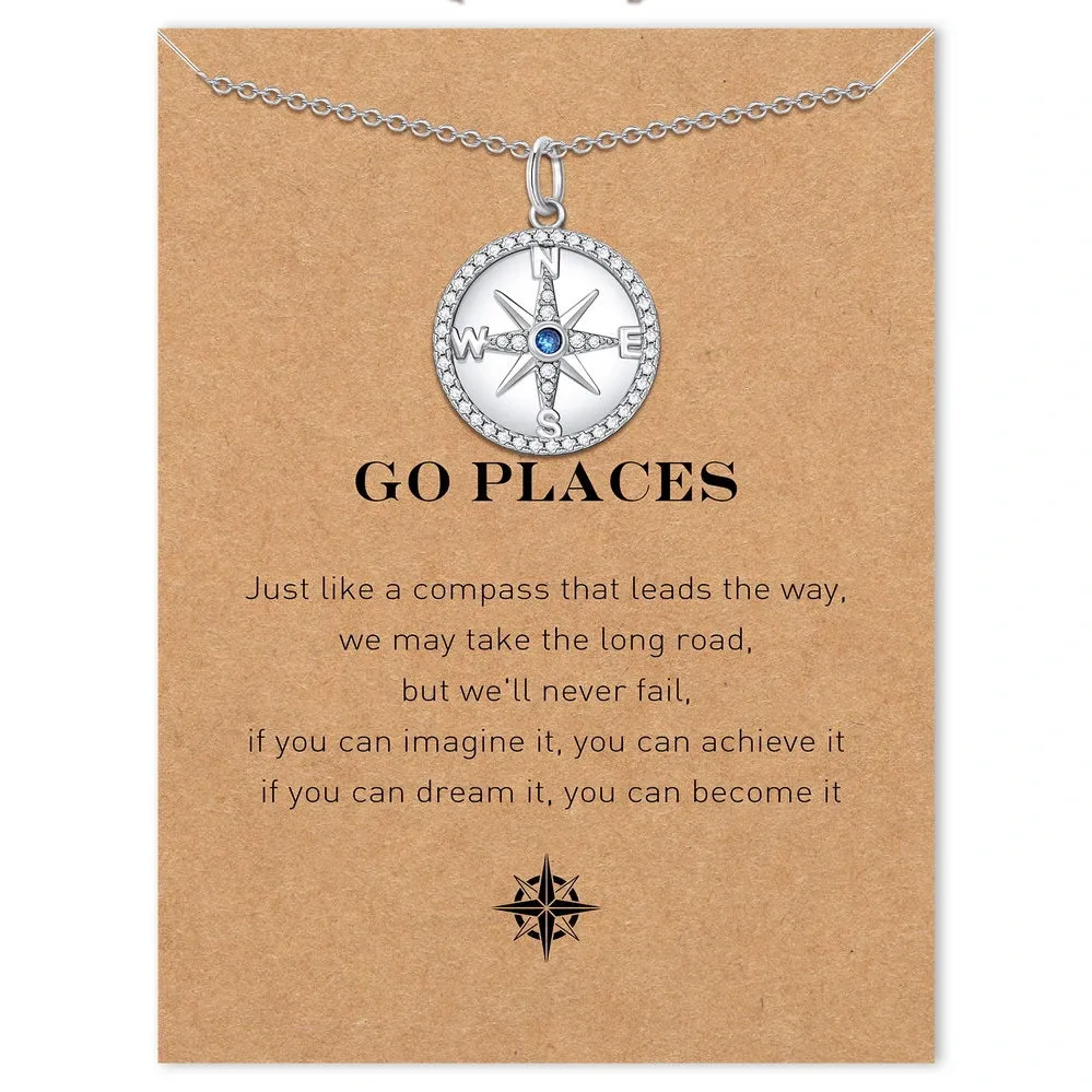 Graduation season compass necklace