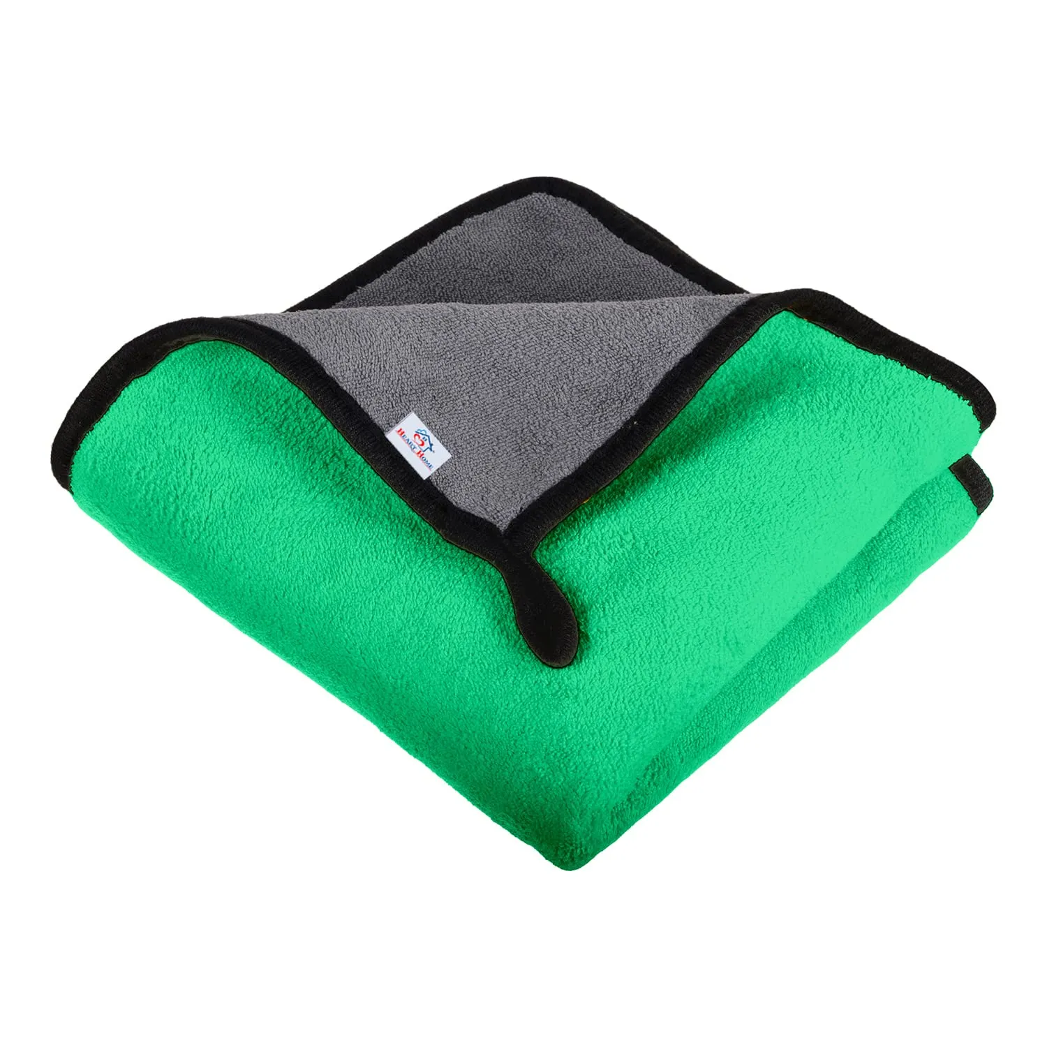 Heart Home Cleaning Towel|Microfiber Reusable Cloths|Highly Absorbent Washable Towel for Kitchen with Hanging Loop|Car|Window|40x40 Cm|Green