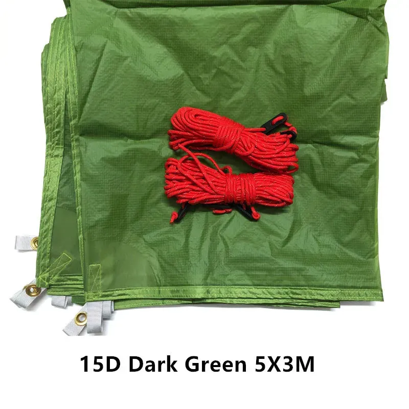 High-Quality Outdoor Camping Tent Tarp - 3x3M, 4x3M, 5x3M, 15D Nylon Silicone Coating