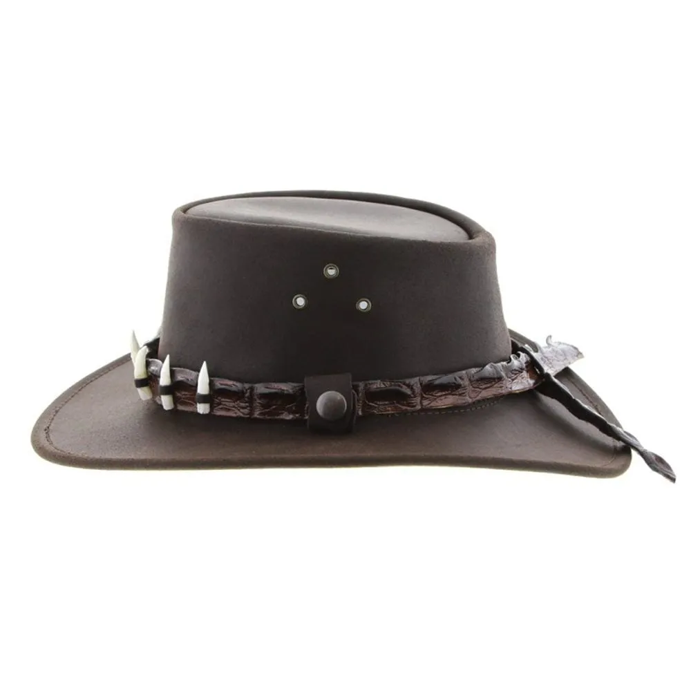 Jacaru Hats Wallaroo Croc - Brown